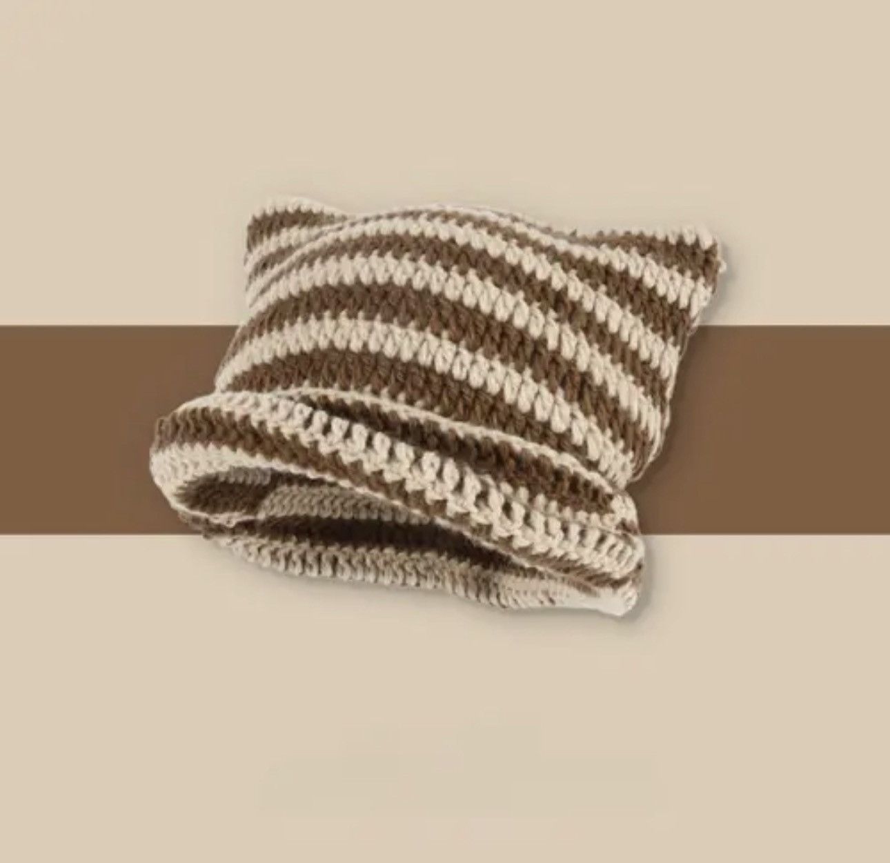 Designer × Japanese Brand Knitted Beanie Hat in stripes with cat ears Size ONE SIZE - 1 Thumbnail