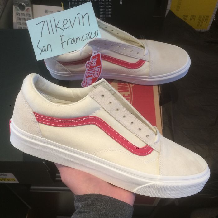 Vans old skool hot sale vintage white rococco red