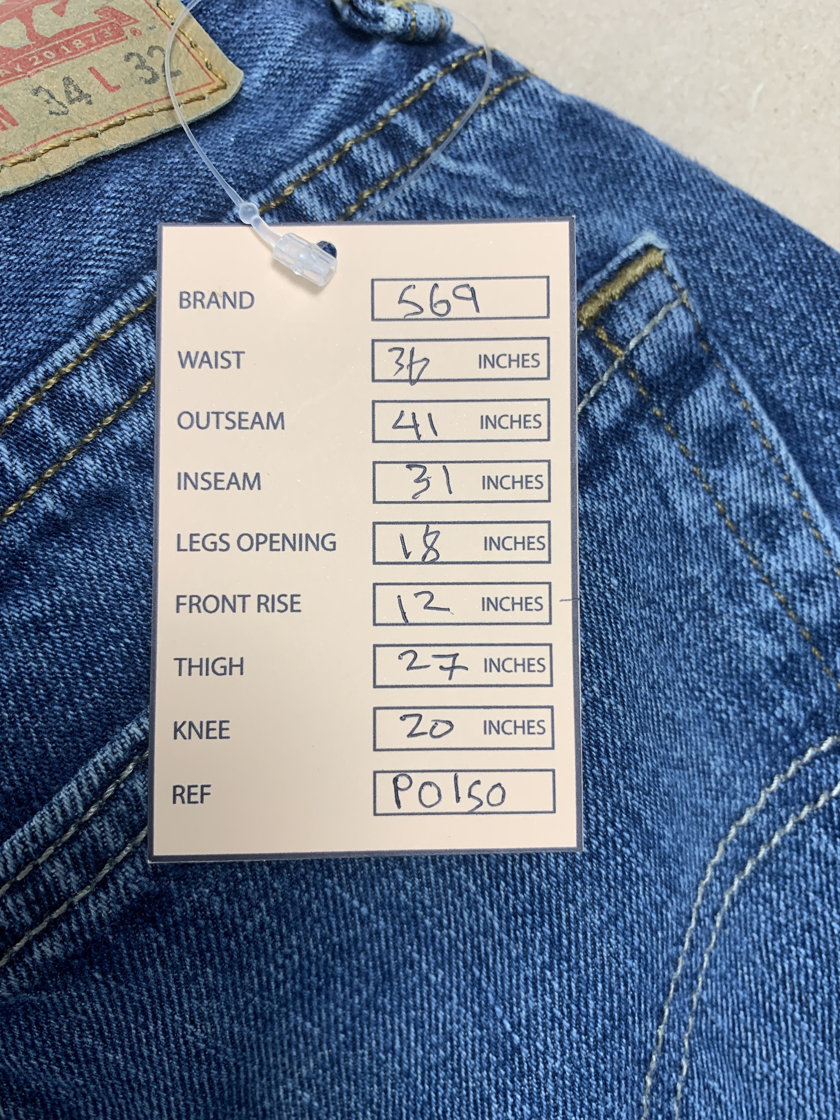 Levi's Vintage LEVI'S 569 Straight Cut Faded Medium Blue Jeans Size US 36 / EU 52 - 20 Thumbnail