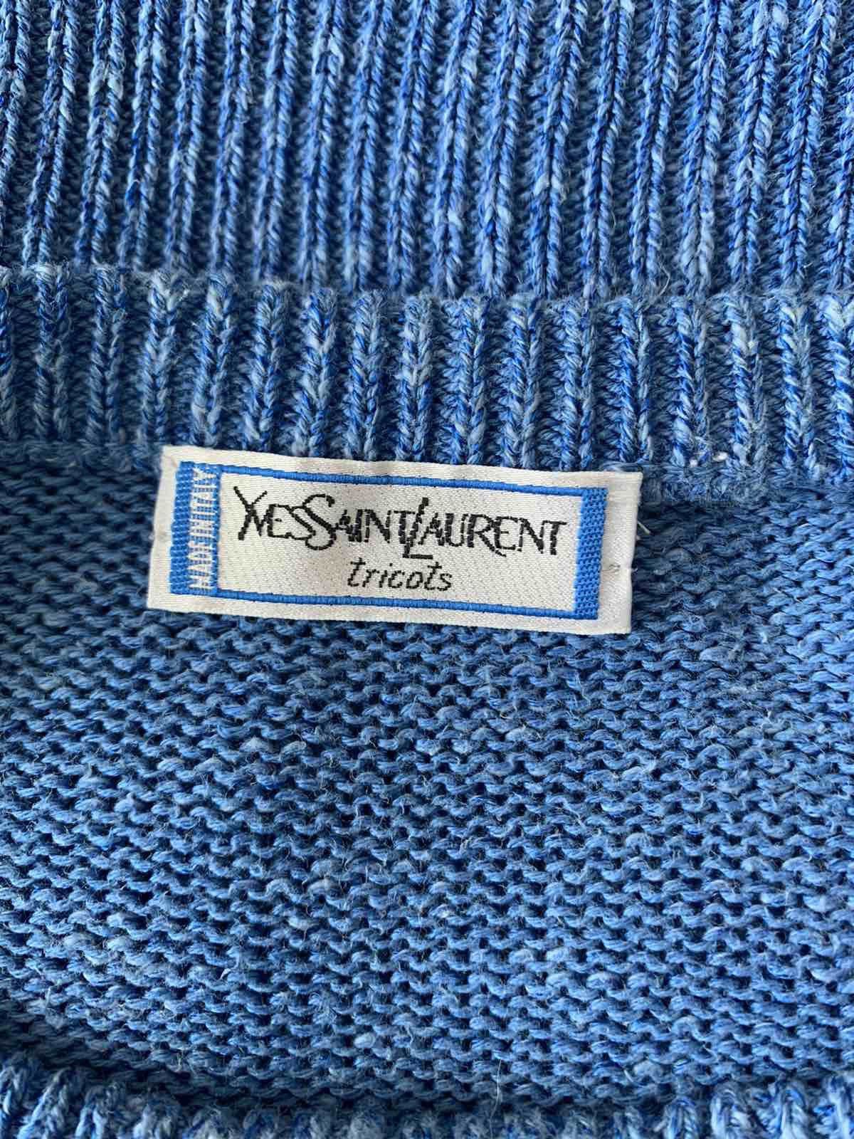 Yves Saint Laurent 🔥 Vintage Yves Saint Laurent Knit Blue Sweater Size US L / EU 52-54 / 3 - 4 Thumbnail