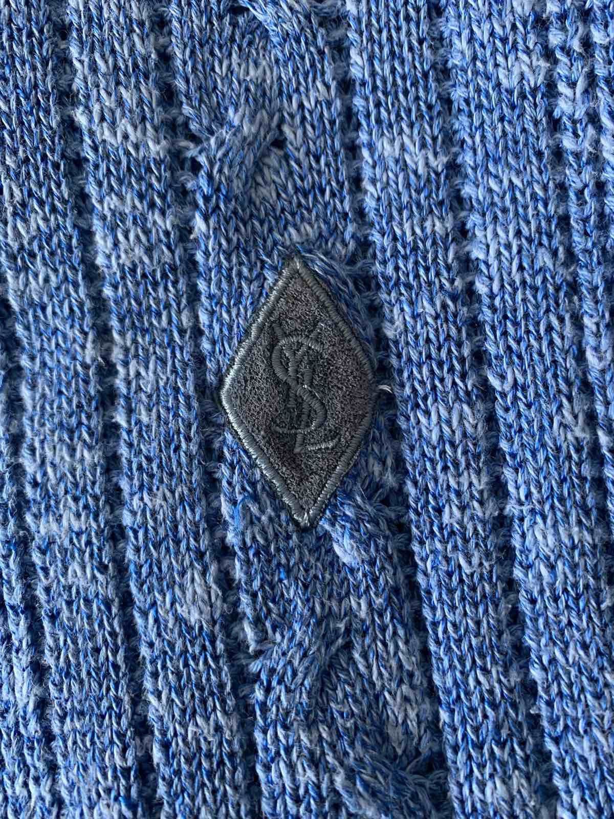 Yves Saint Laurent 🔥 Vintage Yves Saint Laurent Knit Blue Sweater Size US L / EU 52-54 / 3 - 3 Thumbnail