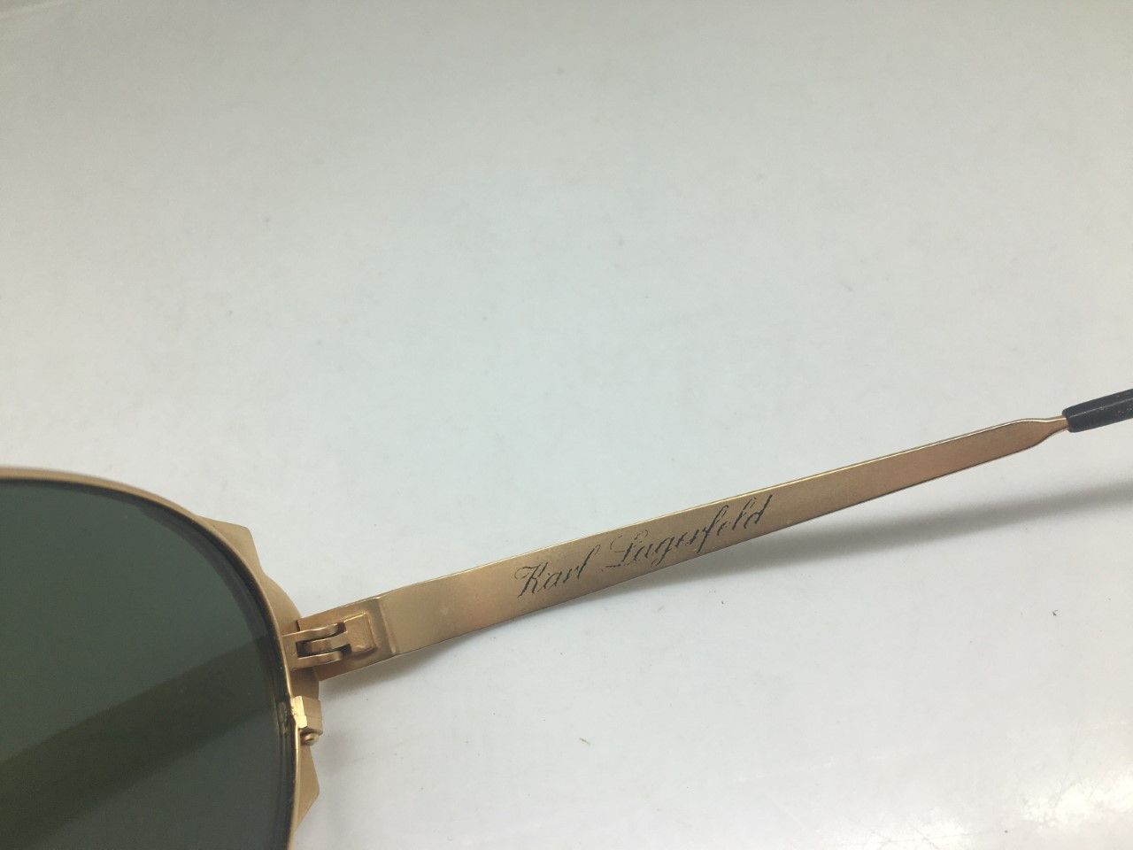 Karl Lagerfeld '93 MOD KARL LAGERFELD AVANT GARDE MATTE GOLD SUNGLASSES Size ONE SIZE - 3 Thumbnail