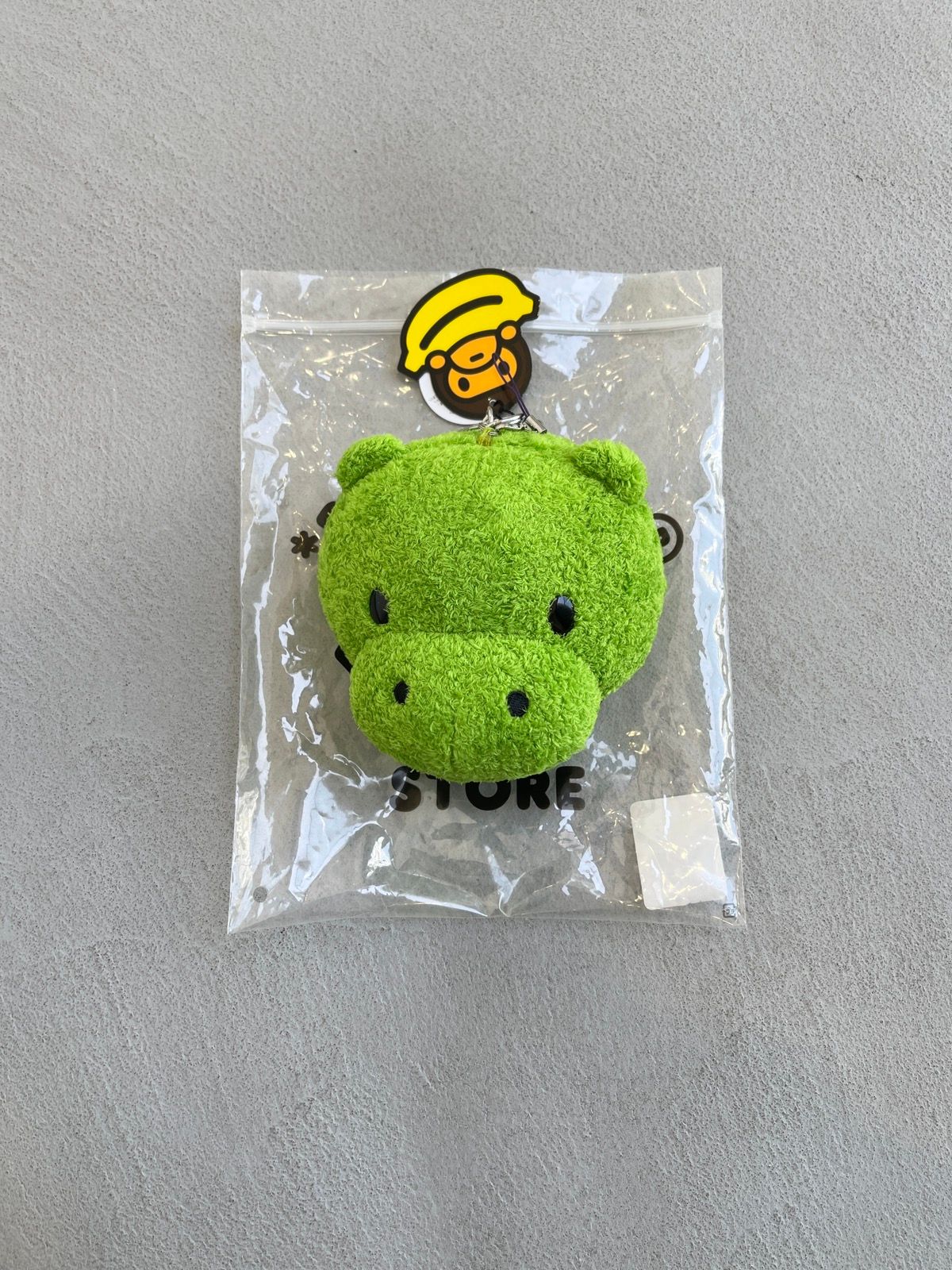 Pre-owned Bape 2018  Baby Milo Face Plush Hippo Keychain In Green