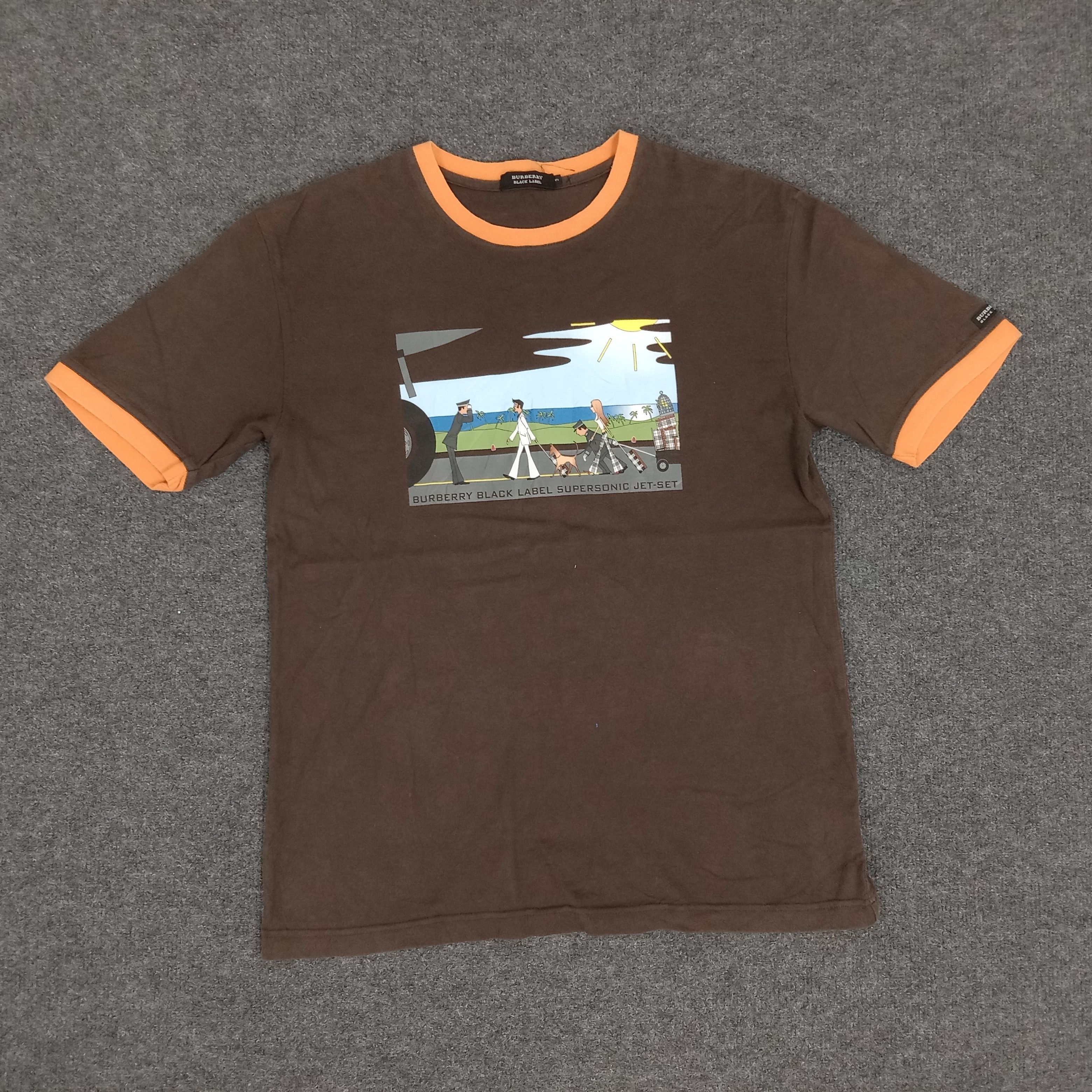 Burberry × Vintage Burberry Black Label Supersonic Jet-Set Tshirt Size US M / EU 48-50 / 2 - 1 Thumbnail