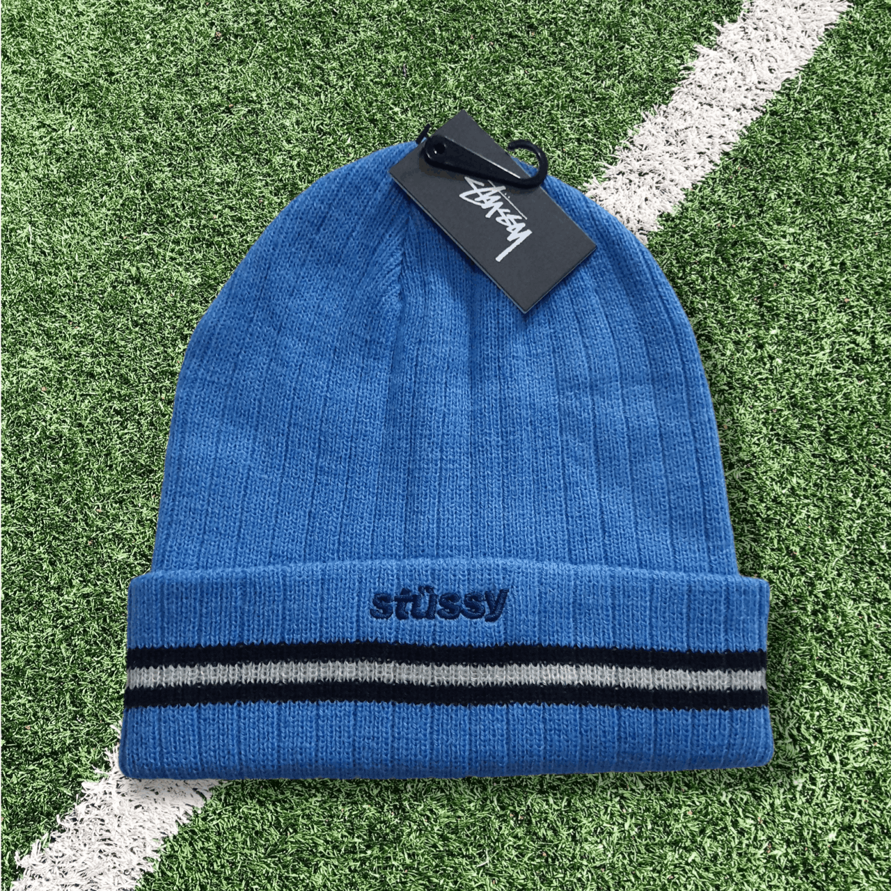 Other Stussy Blue Beanie Hat Size ONE SIZE - 1 Thumbnail