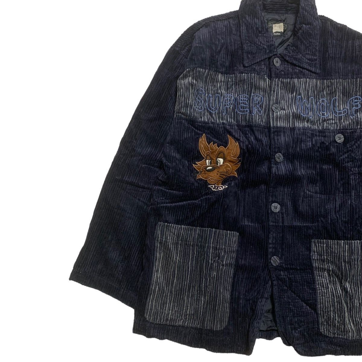 Japanese Brand Superwolf Spellout Corduroy Jacket Size US L / EU 52-54 / 3 - 3 Thumbnail