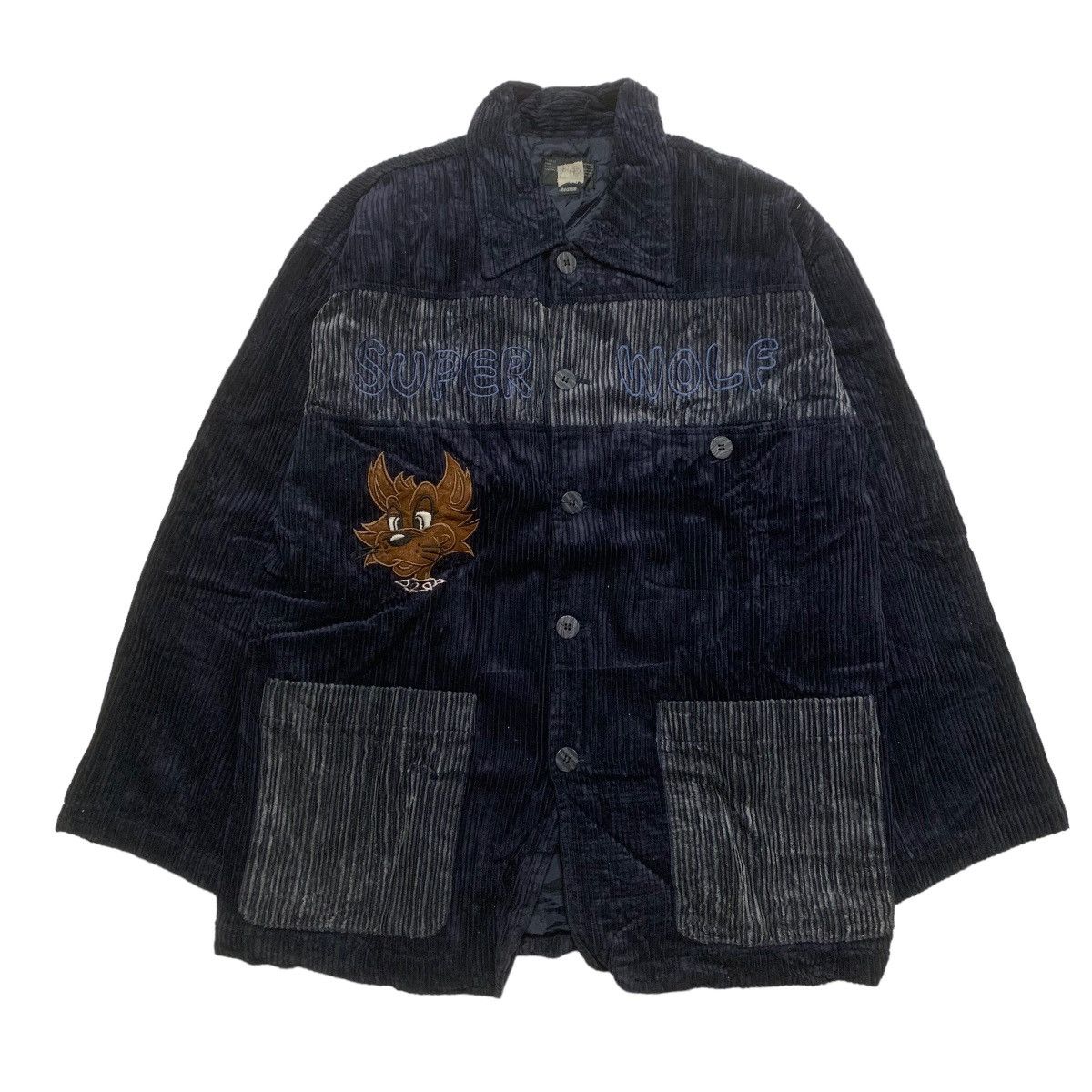 Japanese Brand Superwolf Spellout Corduroy Jacket Size US L / EU 52-54 / 3 - 1 Thumbnail