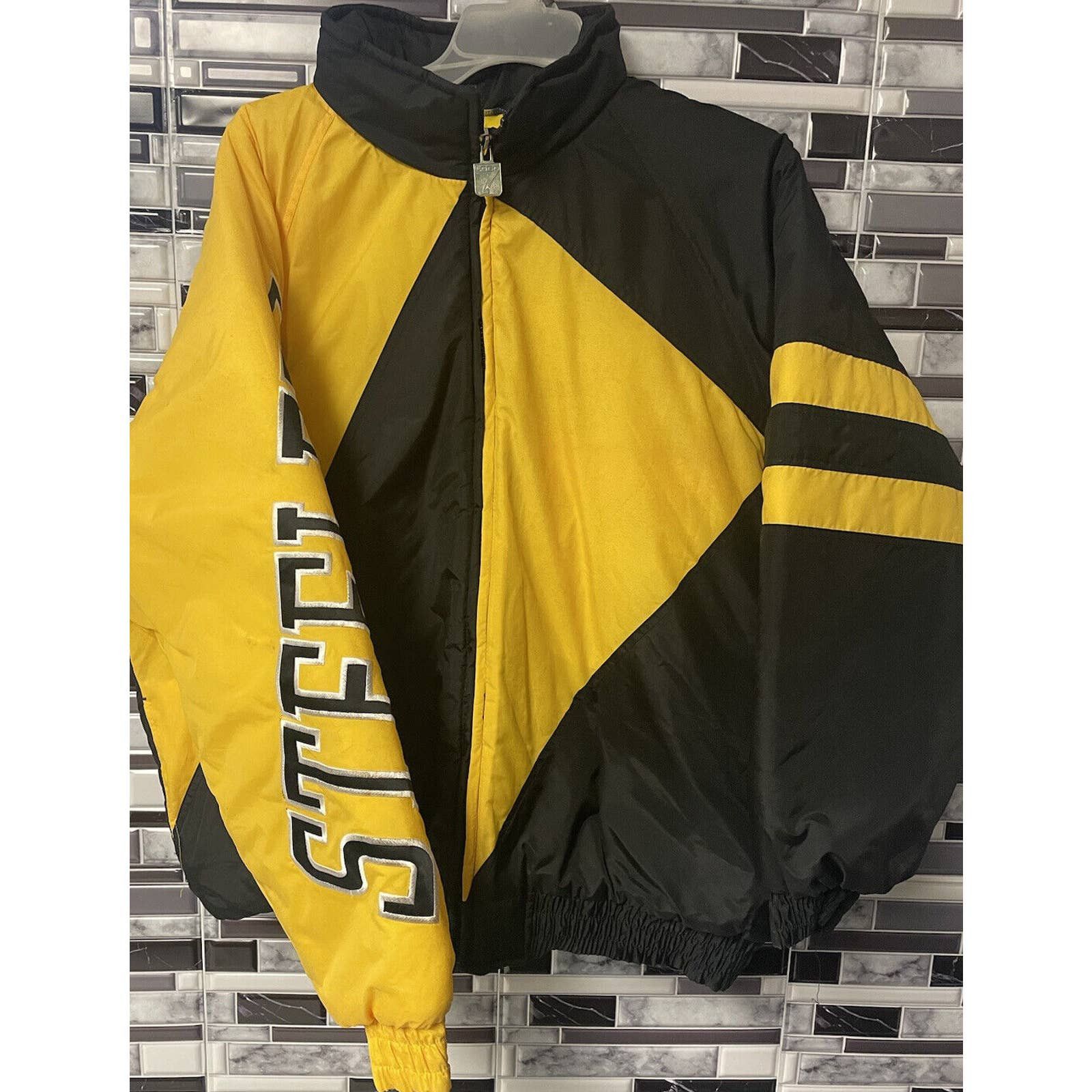 Vintage Logo 7 Pittsburgh Steelers Suede Leather Insulated Jacket - NFL - M