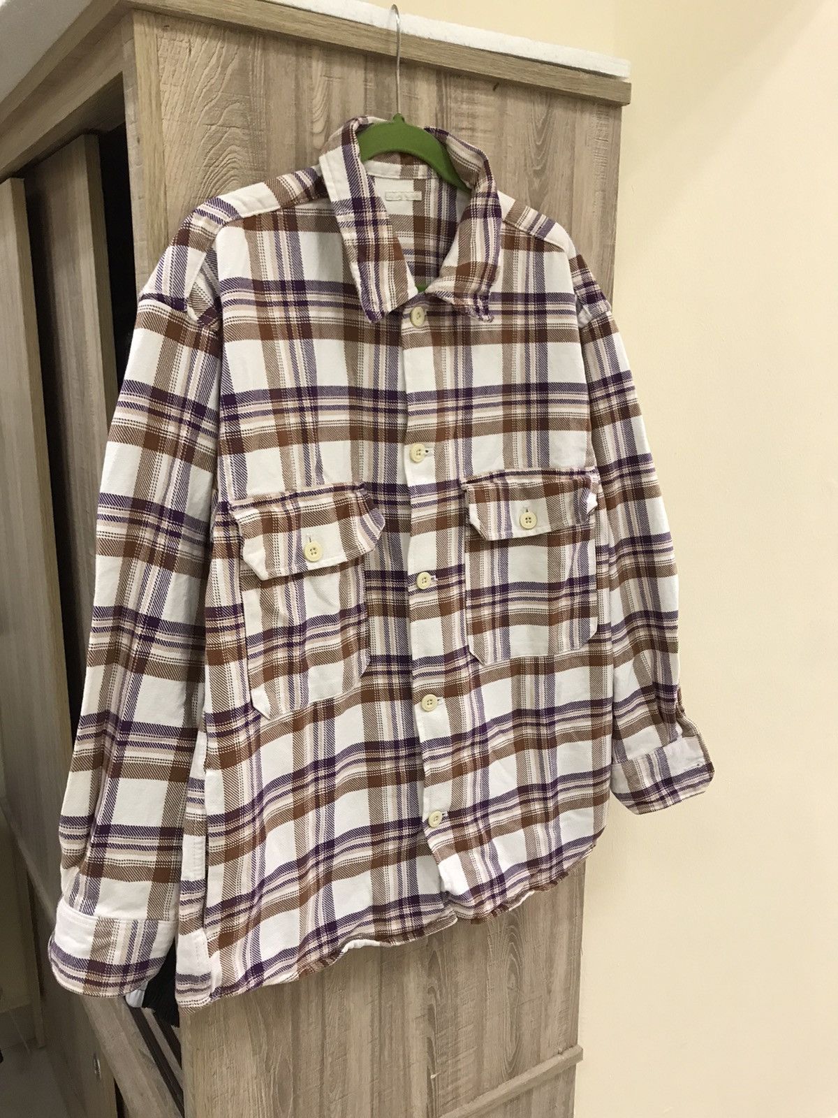 GU GU Workwear Flannel Shacket – White Checkered Size US L / EU 52-54 / 3 - 3 Thumbnail
