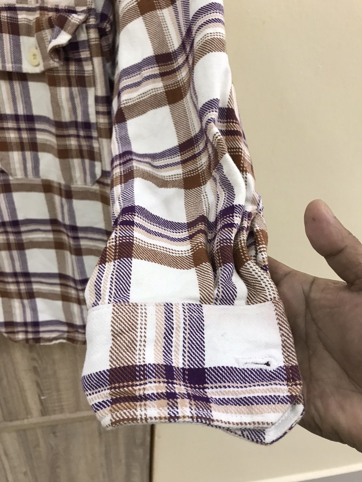 GU GU Workwear Flannel Shacket – White Checkered Size US L / EU 52-54 / 3 - 9 Thumbnail