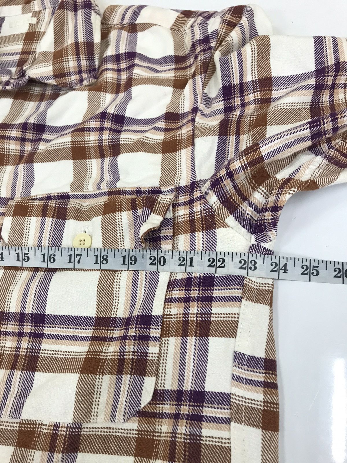 GU GU Workwear Flannel Shacket – White Checkered Size US L / EU 52-54 / 3 - 17 Thumbnail