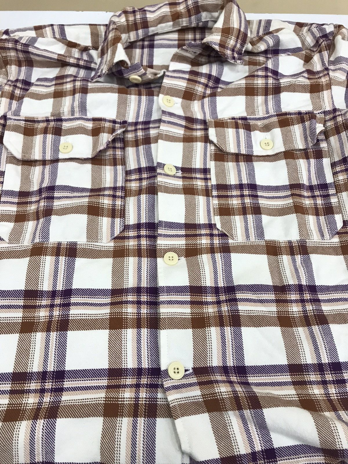 GU GU Workwear Flannel Shacket – White Checkered Size US L / EU 52-54 / 3 - 14 Thumbnail