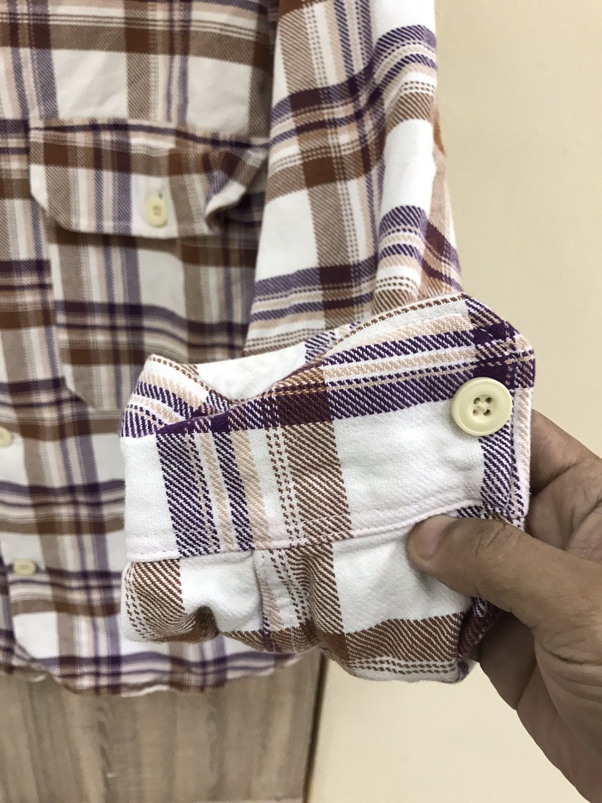 GU GU Workwear Flannel Shacket – White Checkered Size US L / EU 52-54 / 3 - 10 Thumbnail