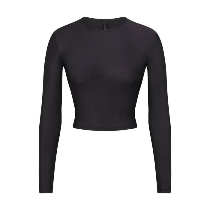 SKIMS SKIMS | Shine Spandex Jersey Long Sleeve Cropped Top | Grailed