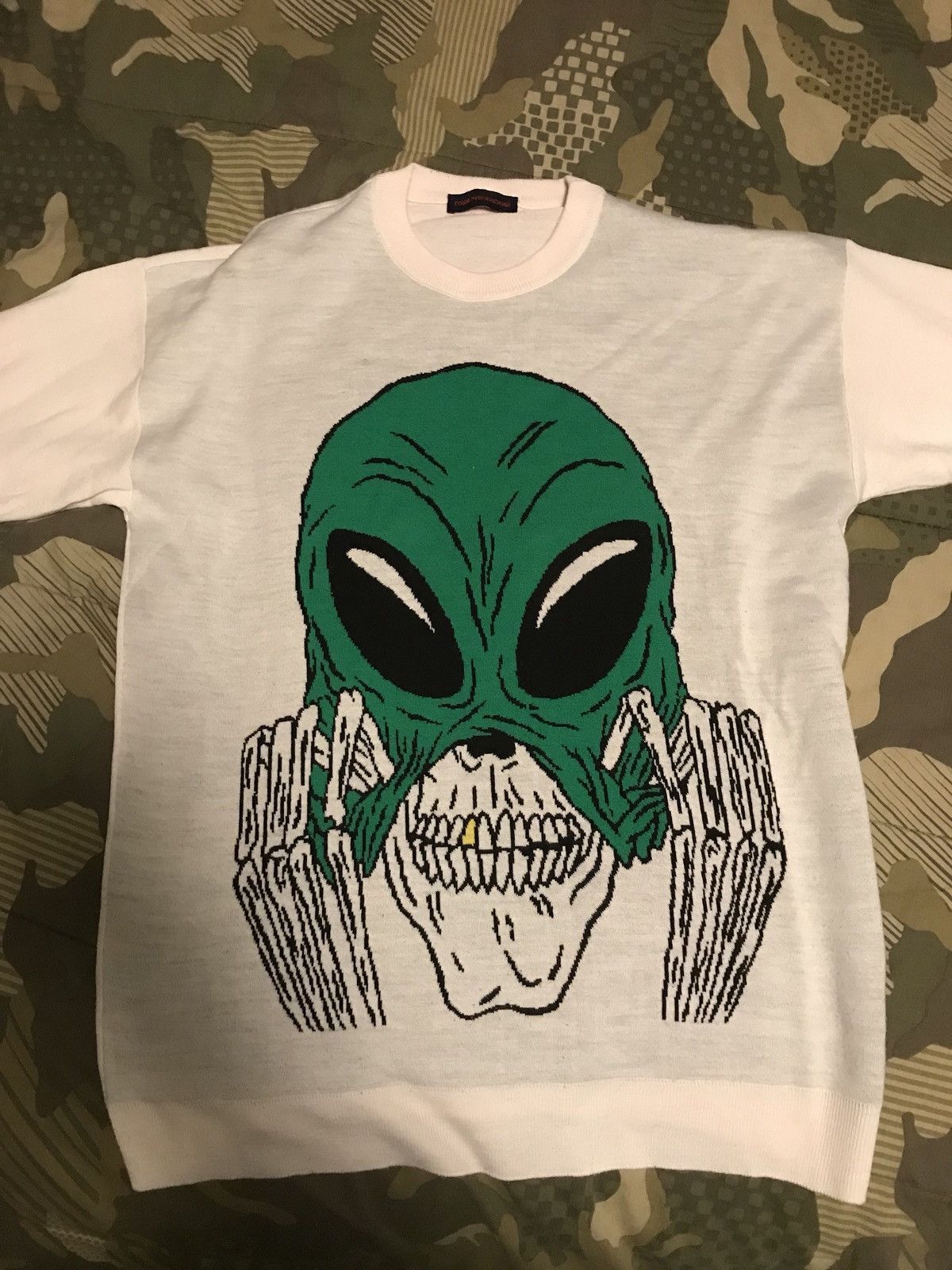 Gosha Rubchinskiy Instarsia Alien Skull Sweater | Grailed