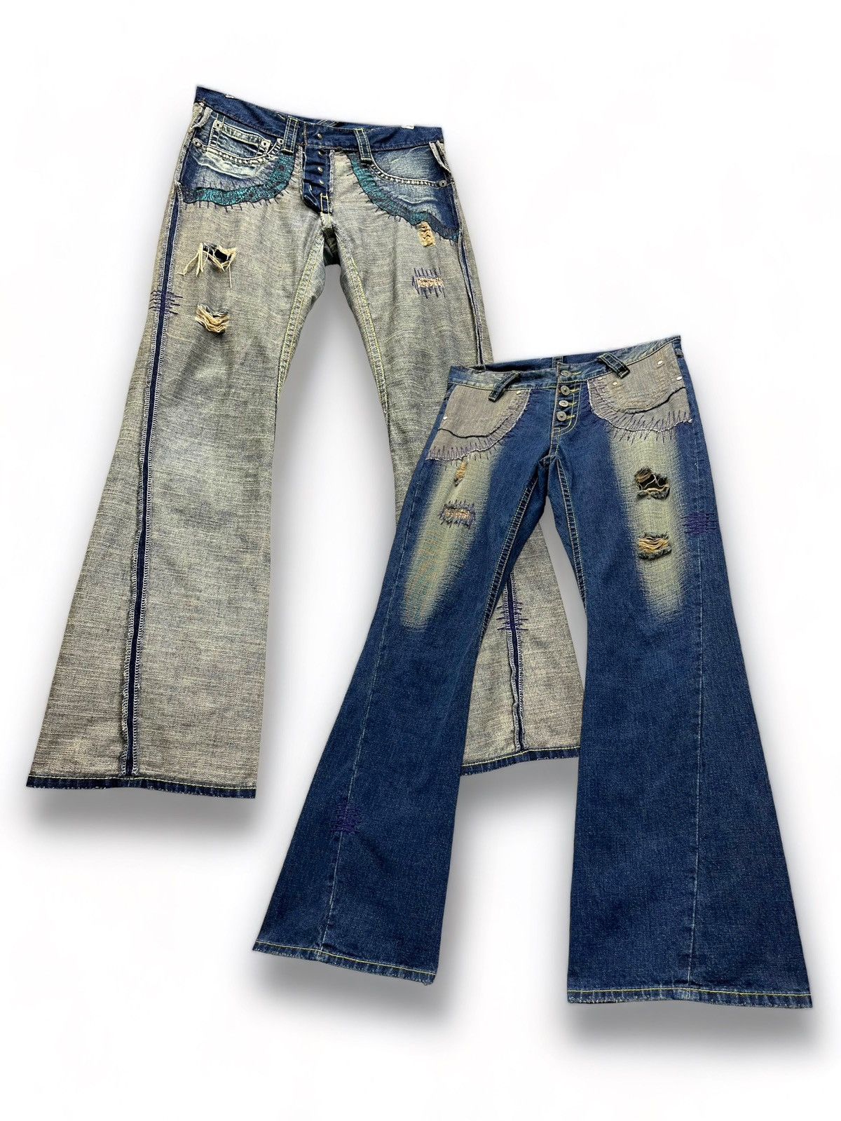 FYE REVERSIBLE FLARE🔥LOVCAT 2-Way Inside-Outside Distressed
