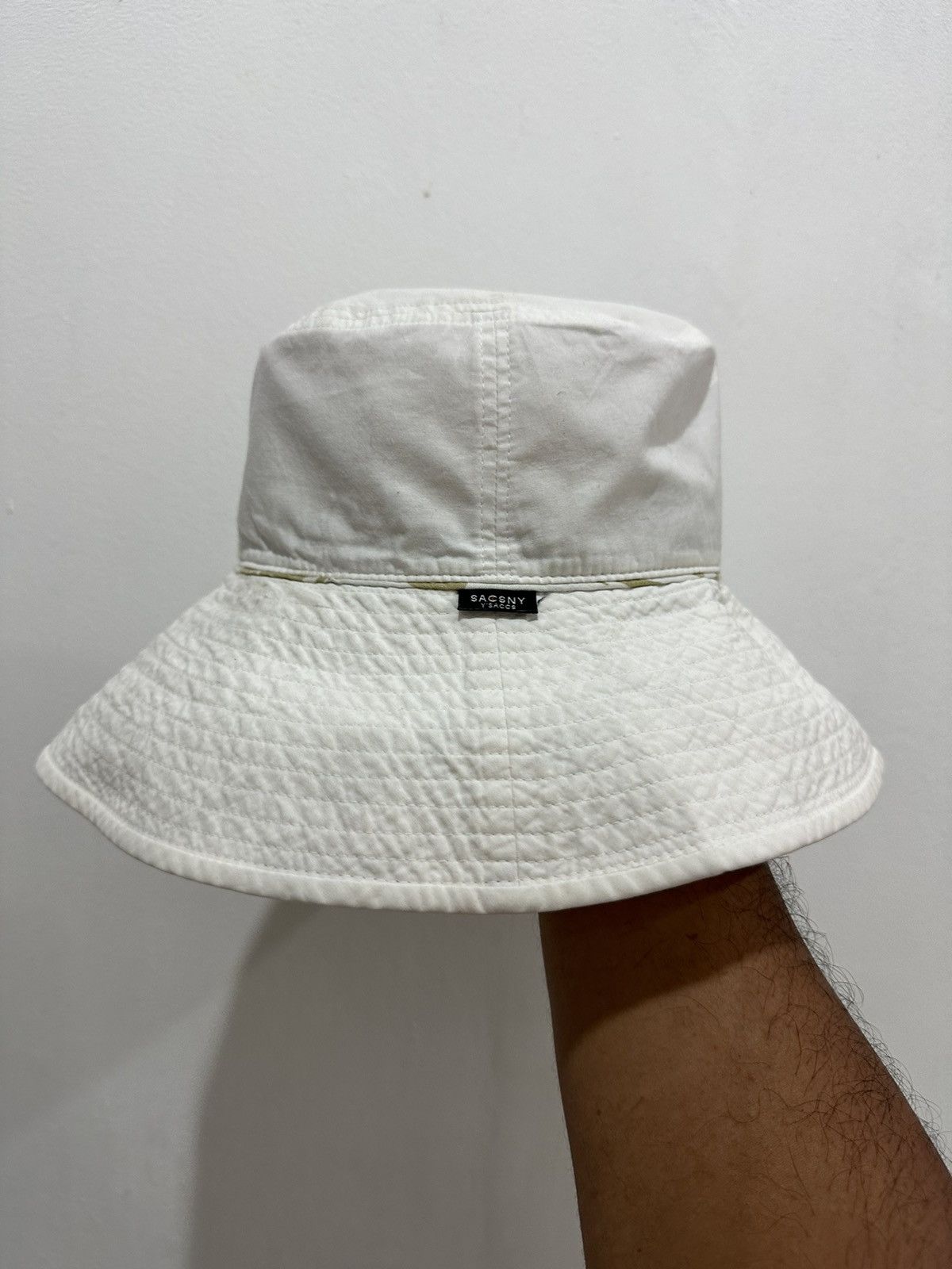 image of Y 3 x Yohji Yamamoto VTG Sacsny Y’Saccs Sun Hats in White, Men's