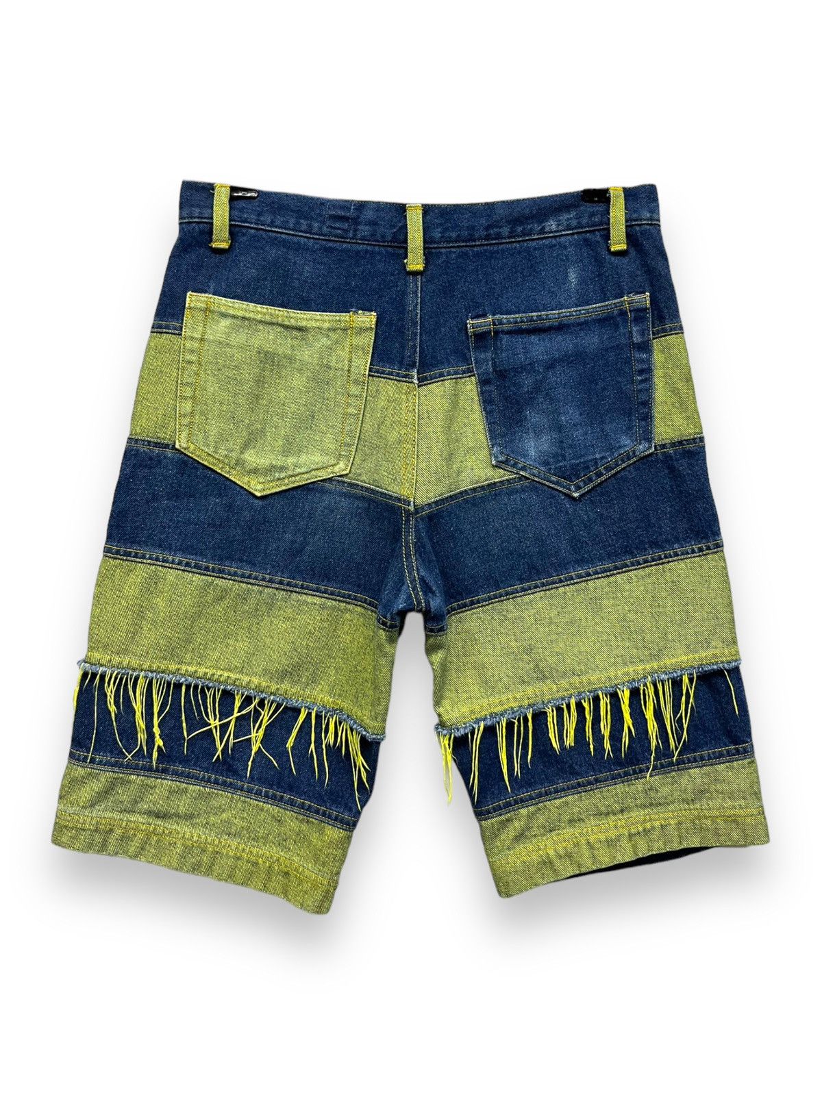 Japanese Brand SICK Frayed Hem Hagi Patchwork Designer Made In Japan Shorts Size US 29 - 4 Thumbnail