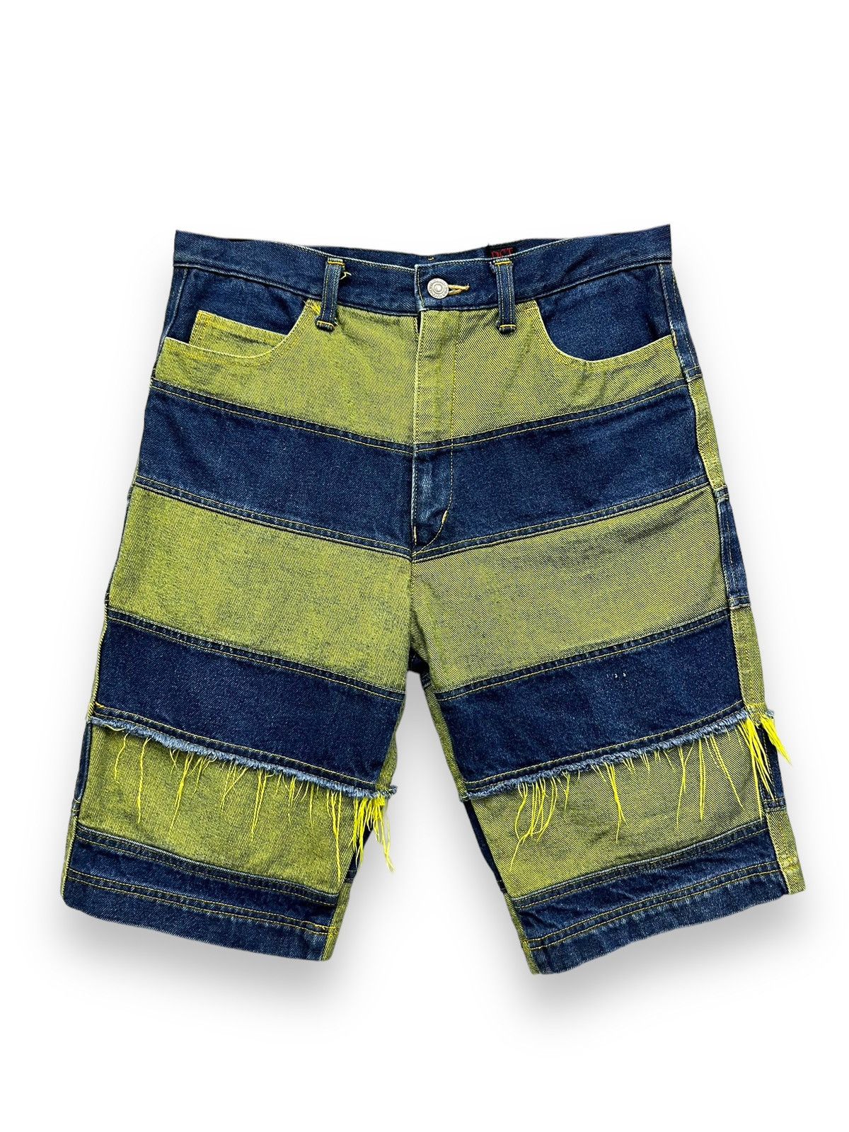 Japanese Brand SICK Frayed Hem Hagi Patchwork Designer Made In Japan Shorts Size US 29 - 1 Thumbnail