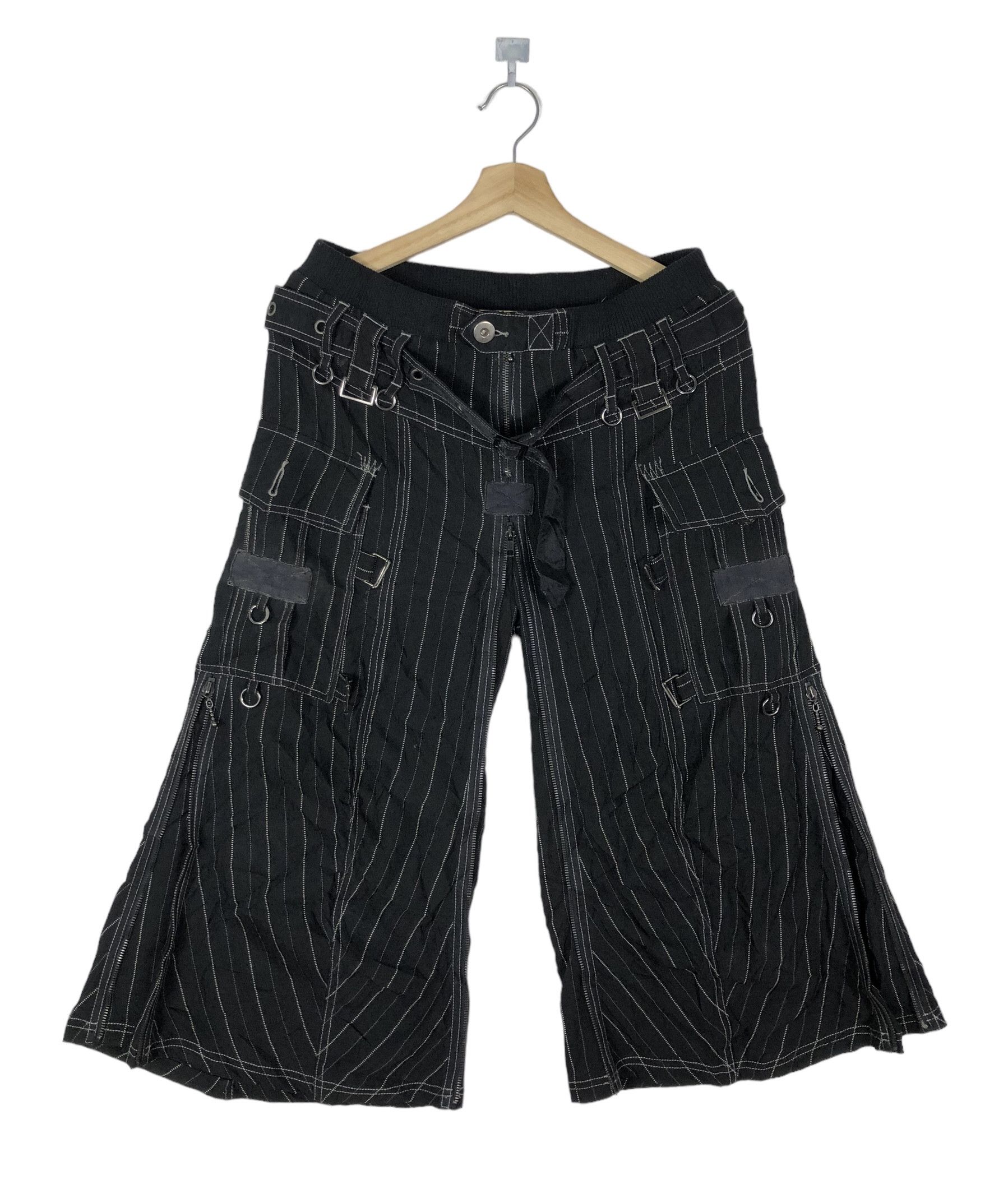 Japanese Brand ALGONQUINS JAPAN GOTHIC PUNK 2 IN 1 BELTED BONDAGE PANTS Size 29" - 2 Thumbnail