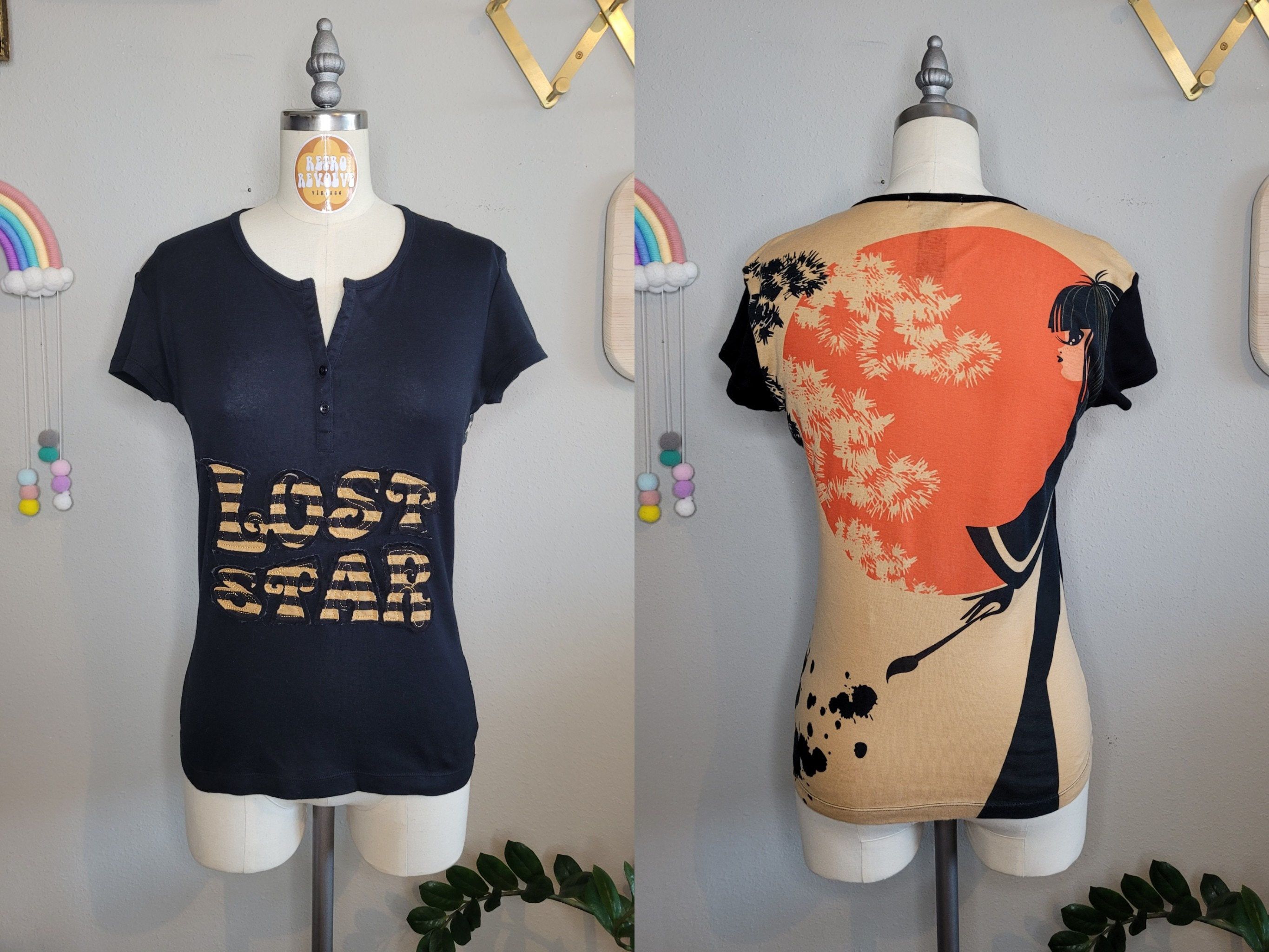 Vintage Y2K Custo Barcelona Lost Star Japanese Painter Top