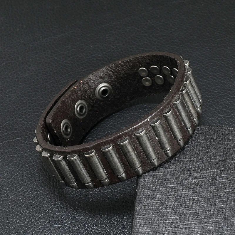 Jewelry Bullet Leather Bracelet Size ONE SIZE - 1 Thumbnail