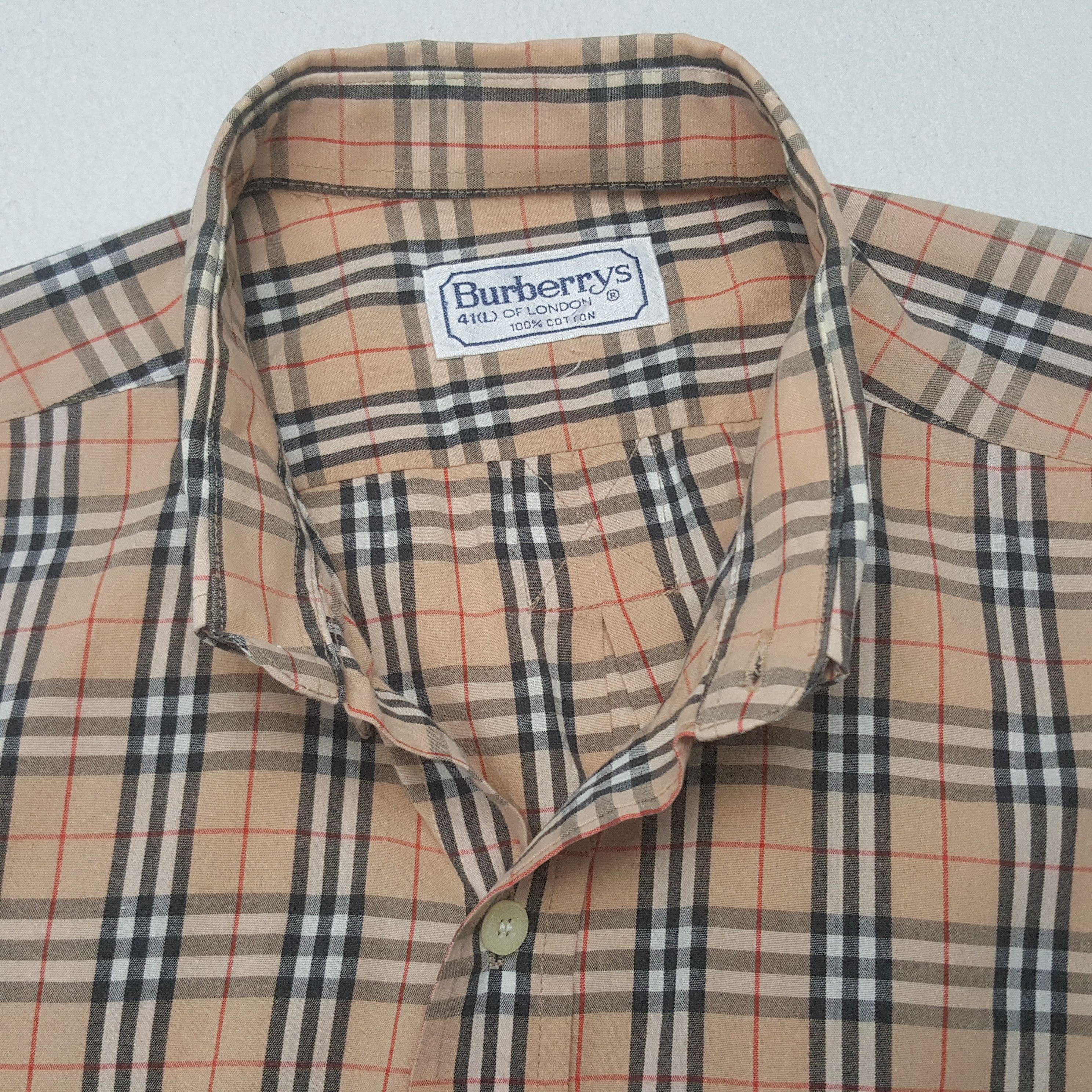Burberry × Vintage Vintage Burberry Nova Check Short Sleeve Shirt Button Up Size US XL / EU 56 / 4 - 4 Thumbnail