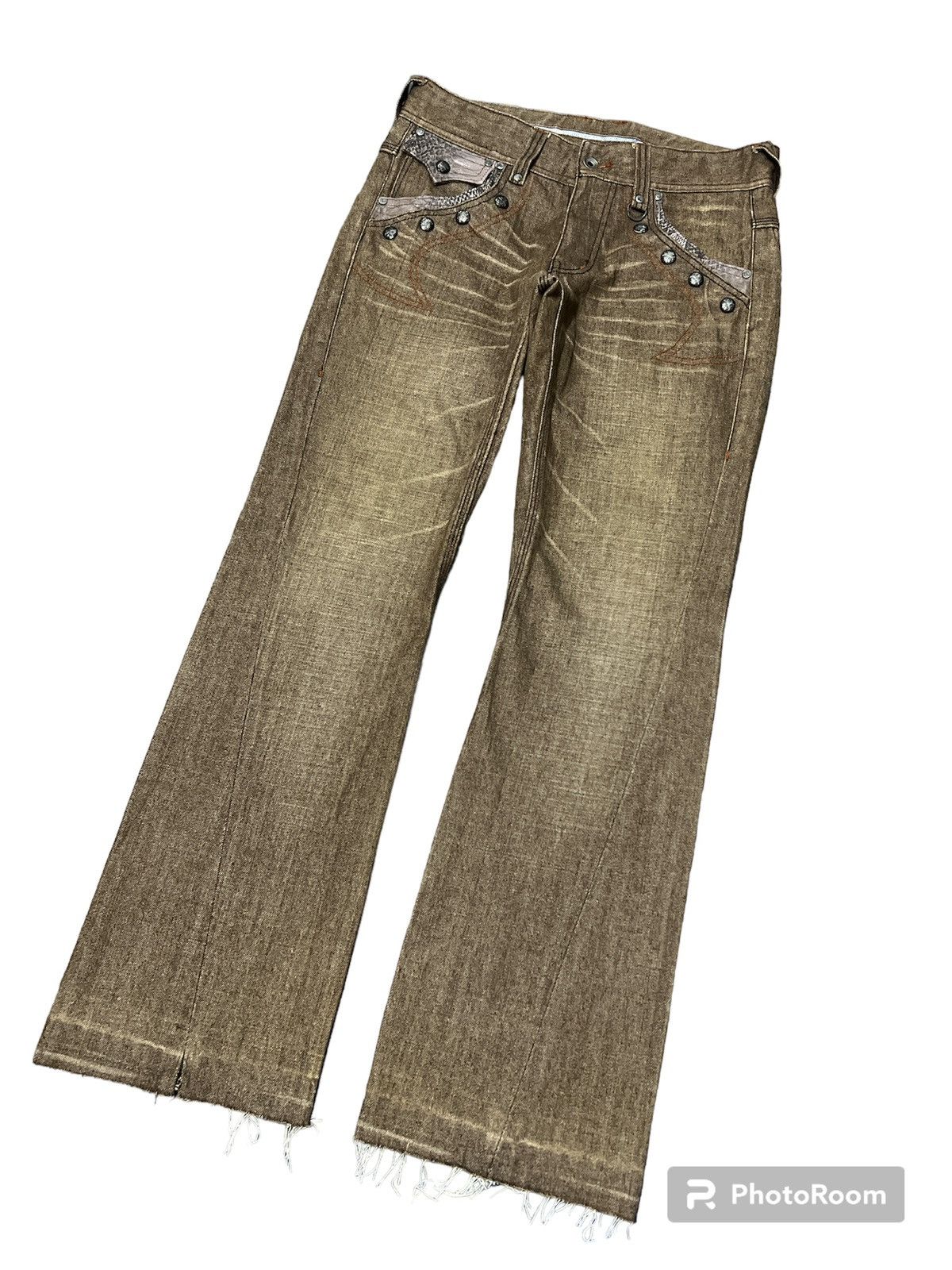 Japanese Brand FLARED💥NICOLE CLUB TWIST DISTRESSED DENIM PANT Size US 30 / EU 46 - 5 Thumbnail
