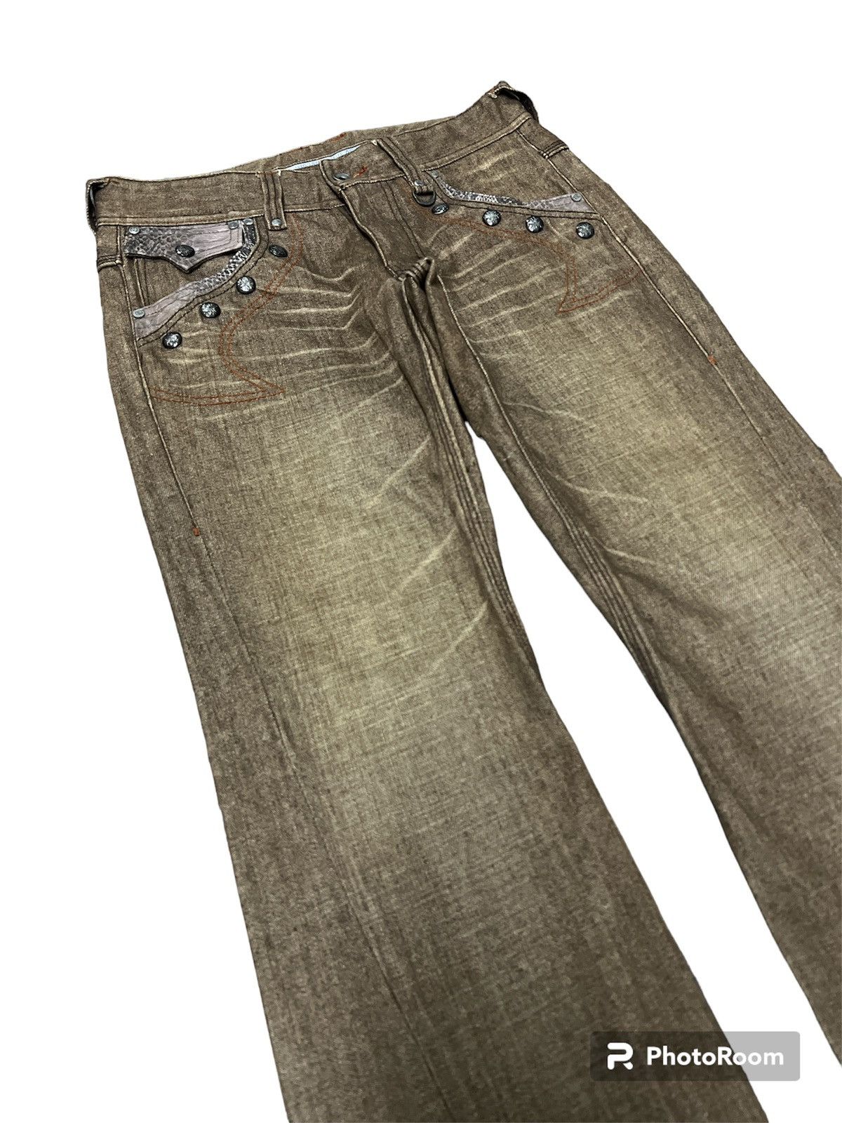 Japanese Brand FLARED💥NICOLE CLUB TWIST DISTRESSED DENIM PANT Size US 30 / EU 46 - 6 Thumbnail