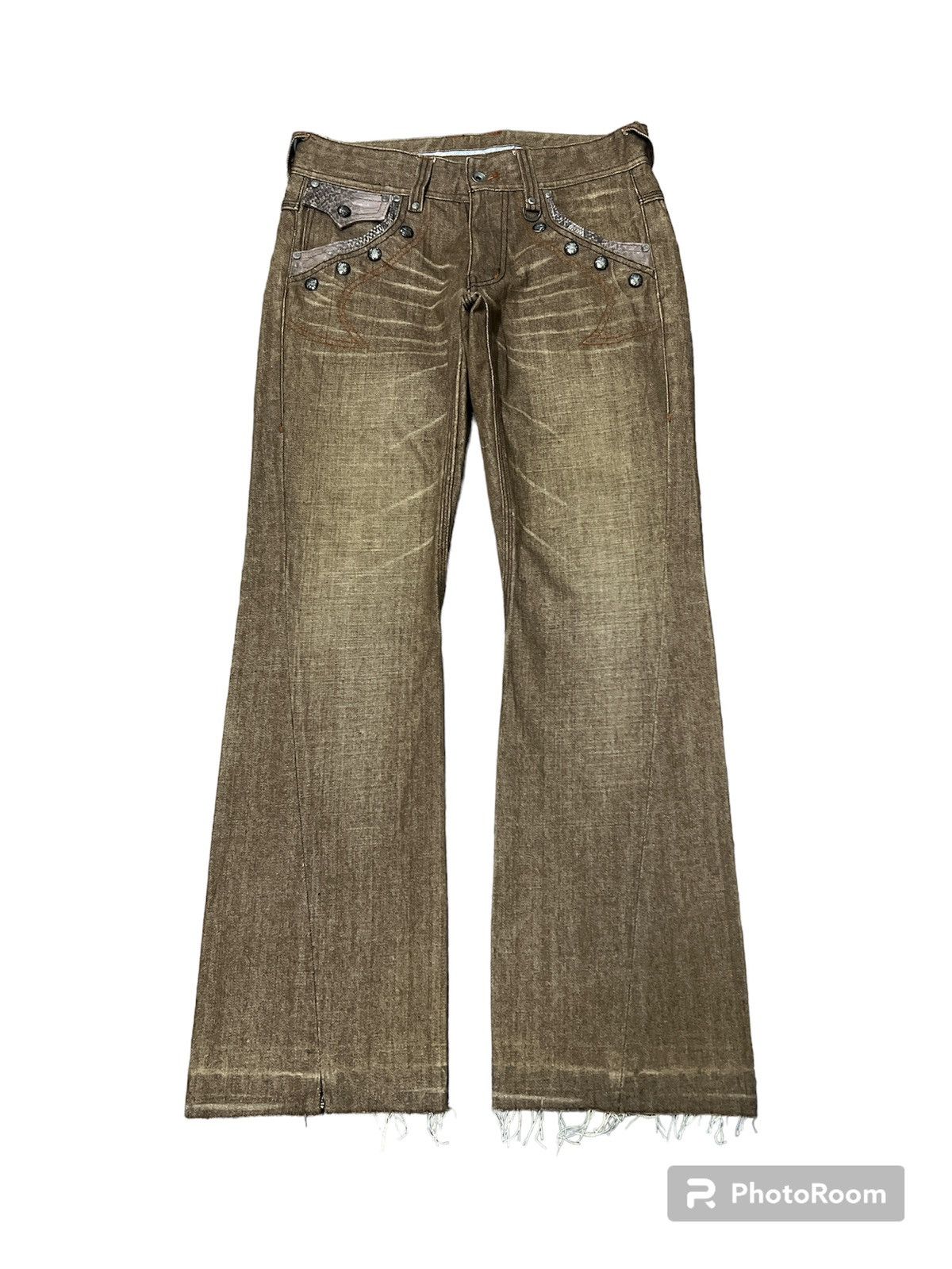 Japanese Brand FLARED💥NICOLE CLUB TWIST DISTRESSED DENIM PANT Size US 30 / EU 46 - 1 Thumbnail
