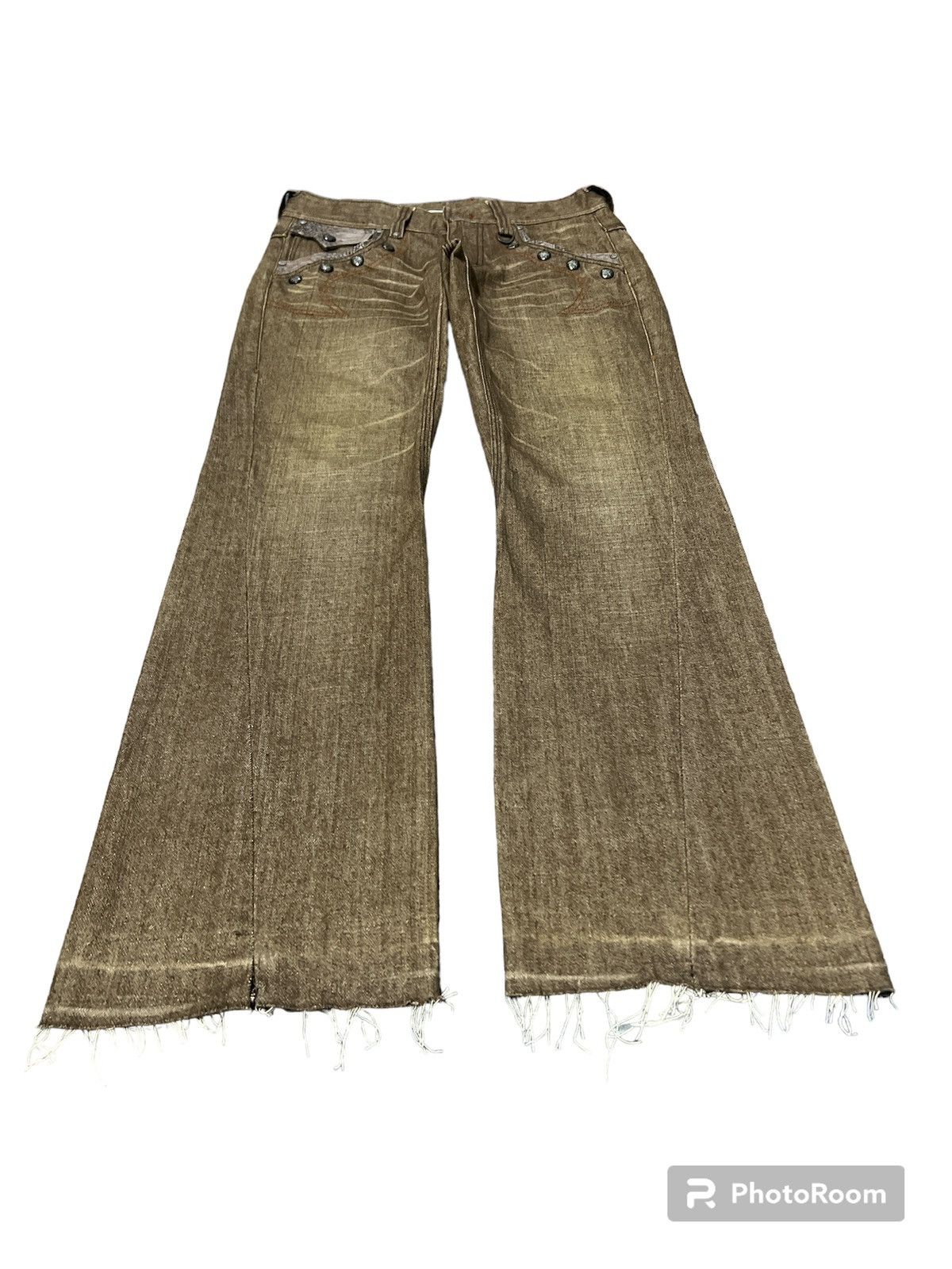 Japanese Brand FLARED💥NICOLE CLUB TWIST DISTRESSED DENIM PANT Size US 30 / EU 46 - 2 Thumbnail