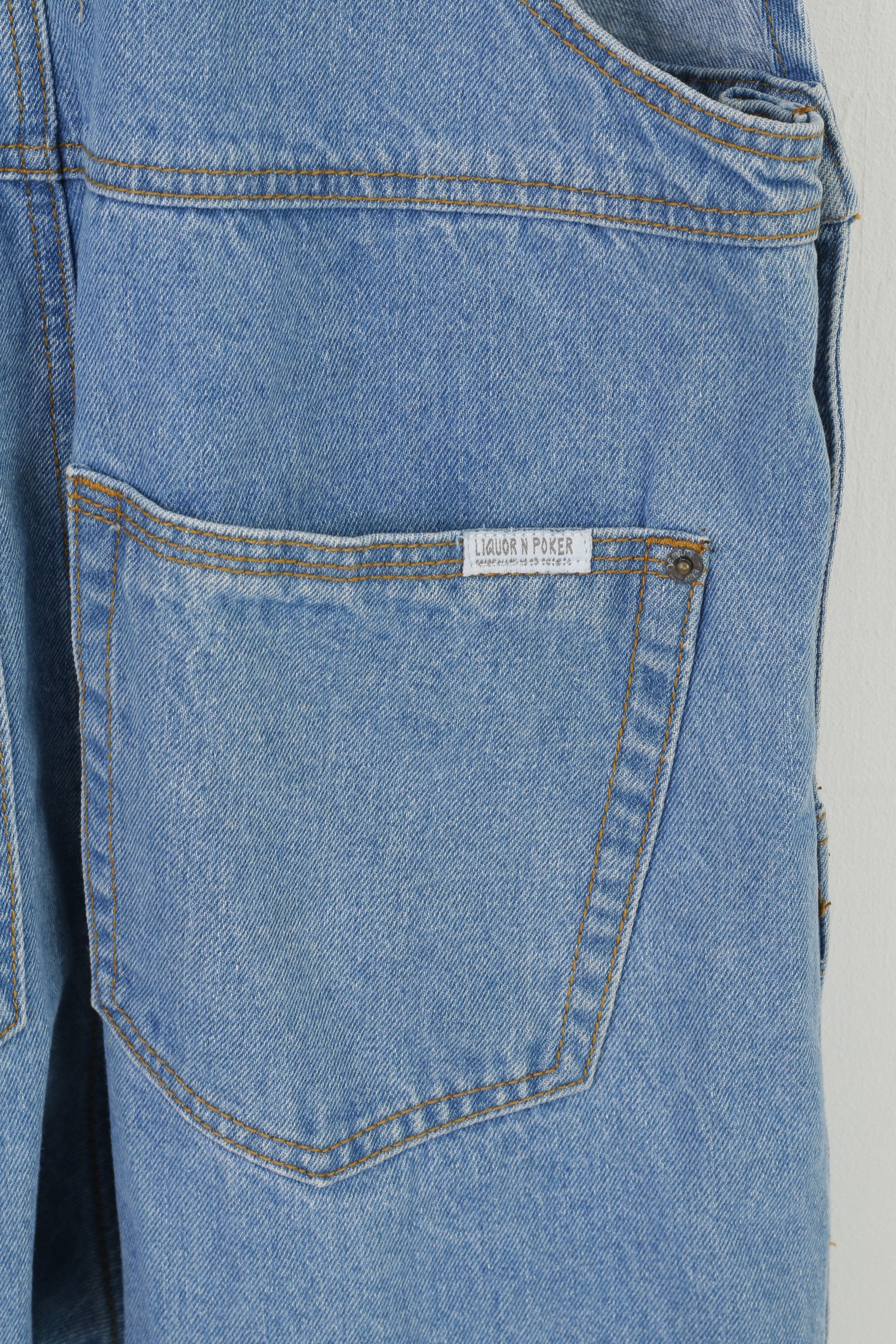 Vintage Liquor N Poker Men 34 Dungarees Blue Distressed 3210 Size US 34 / EU 50 - 7 Thumbnail