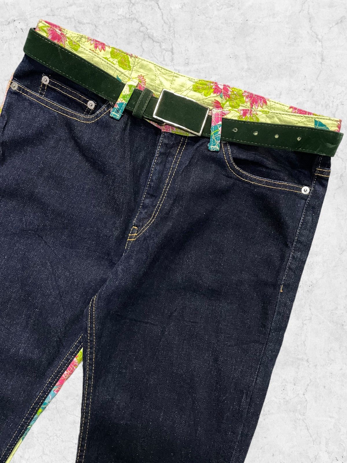 Hysteric Glamour × Japanese Brand Glamdy Japan Flared Hybrid Scab Denim Pants With Belt Size US 30 / EU 46 - 9 Thumbnail