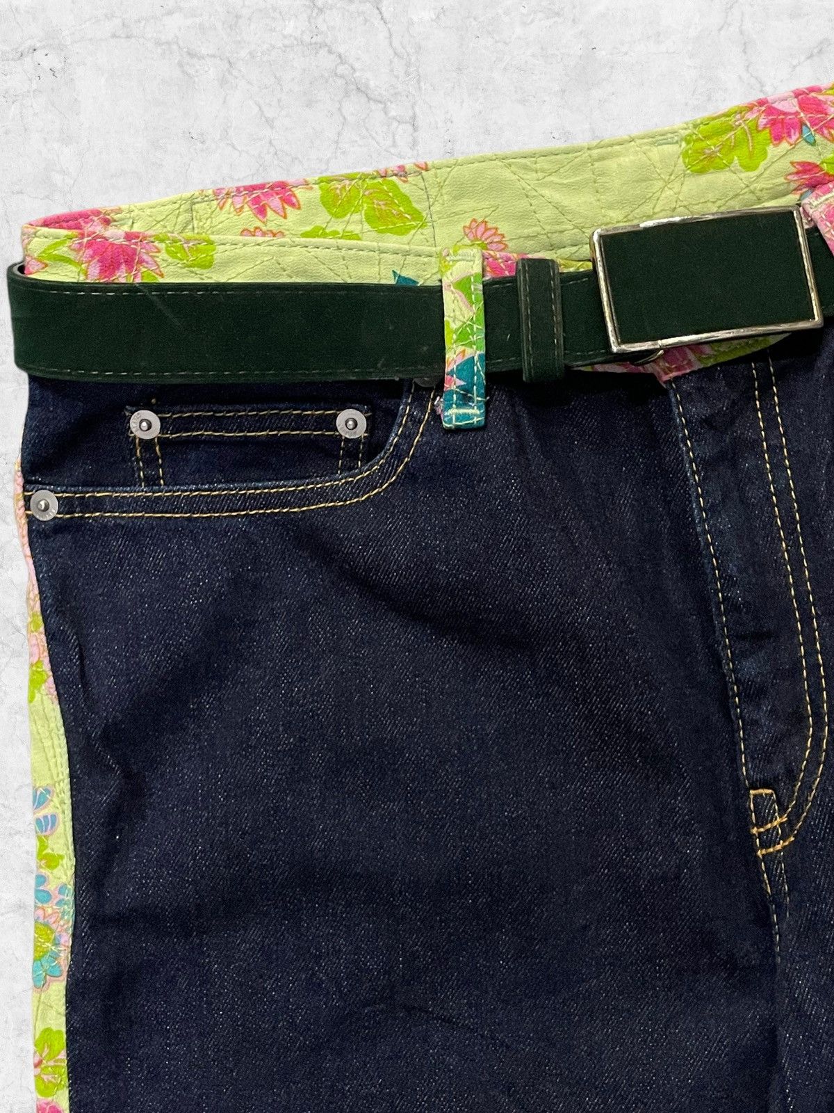 Hysteric Glamour × Japanese Brand Glamdy Japan Flared Hybrid Scab Denim Pants With Belt Size US 30 / EU 46 - 10 Thumbnail
