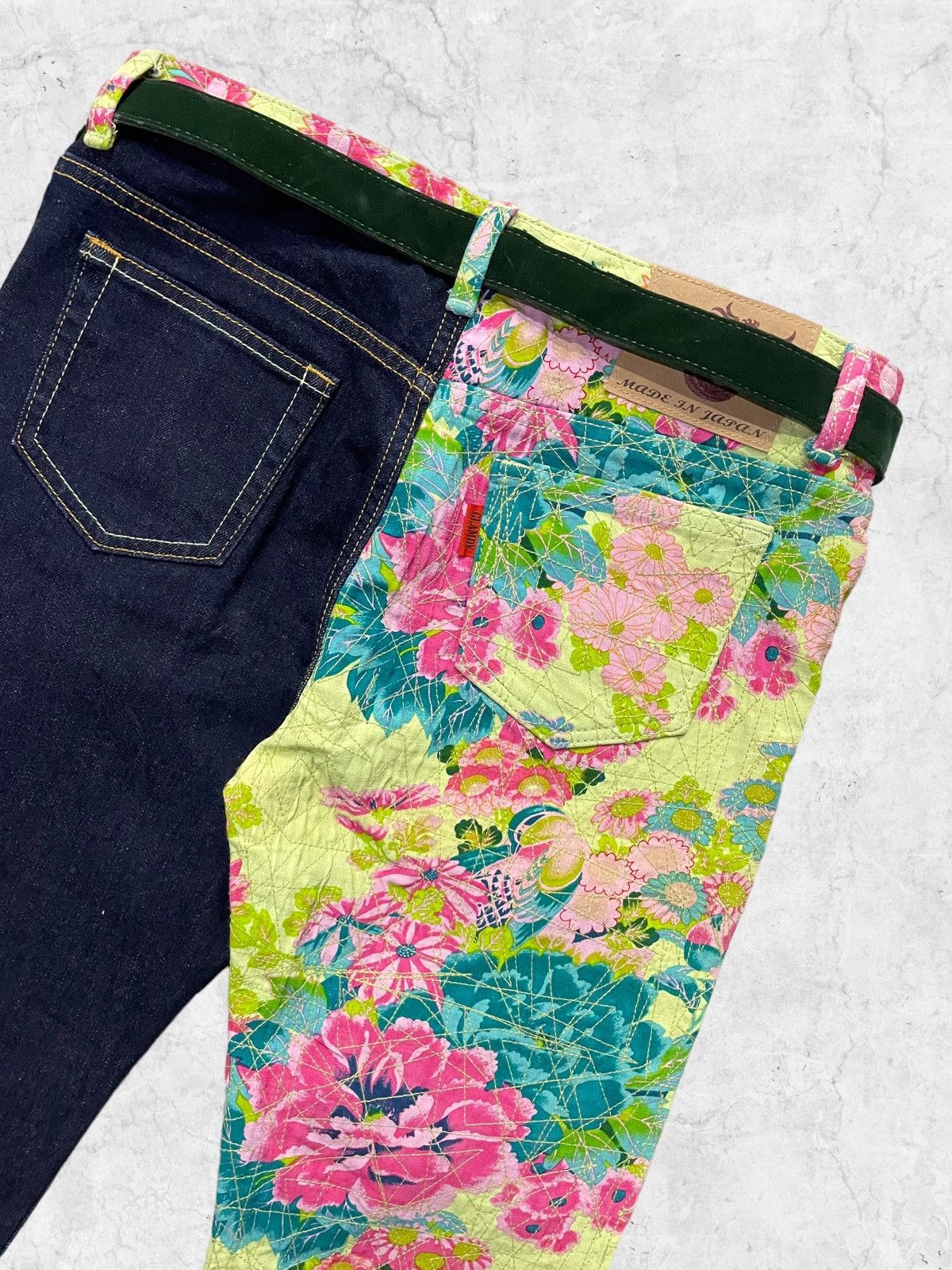 Hysteric Glamour × Japanese Brand Glamdy Japan Flared Hybrid Scab Denim Pants With Belt Size US 30 / EU 46 - 5 Thumbnail