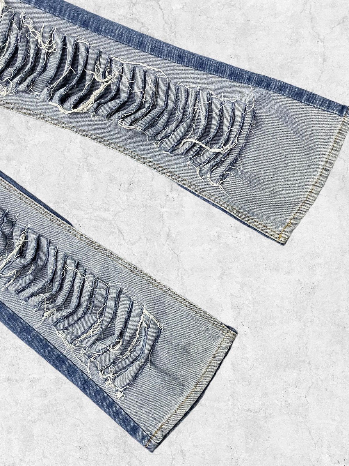 Japanese Brand × Vintage Backup Japan Reversed Style Denim Pants With Leather Belt Size US 27 - 8 Thumbnail