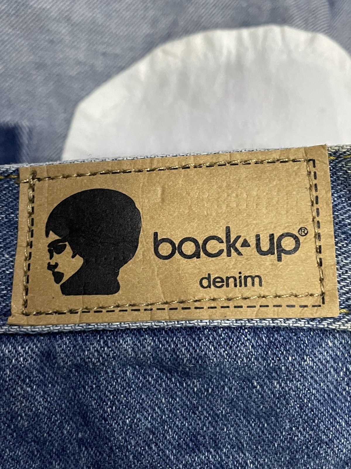 Japanese Brand × Vintage Backup Japan Reversed Style Denim Pants With Leather Belt Size US 27 - 13 Thumbnail