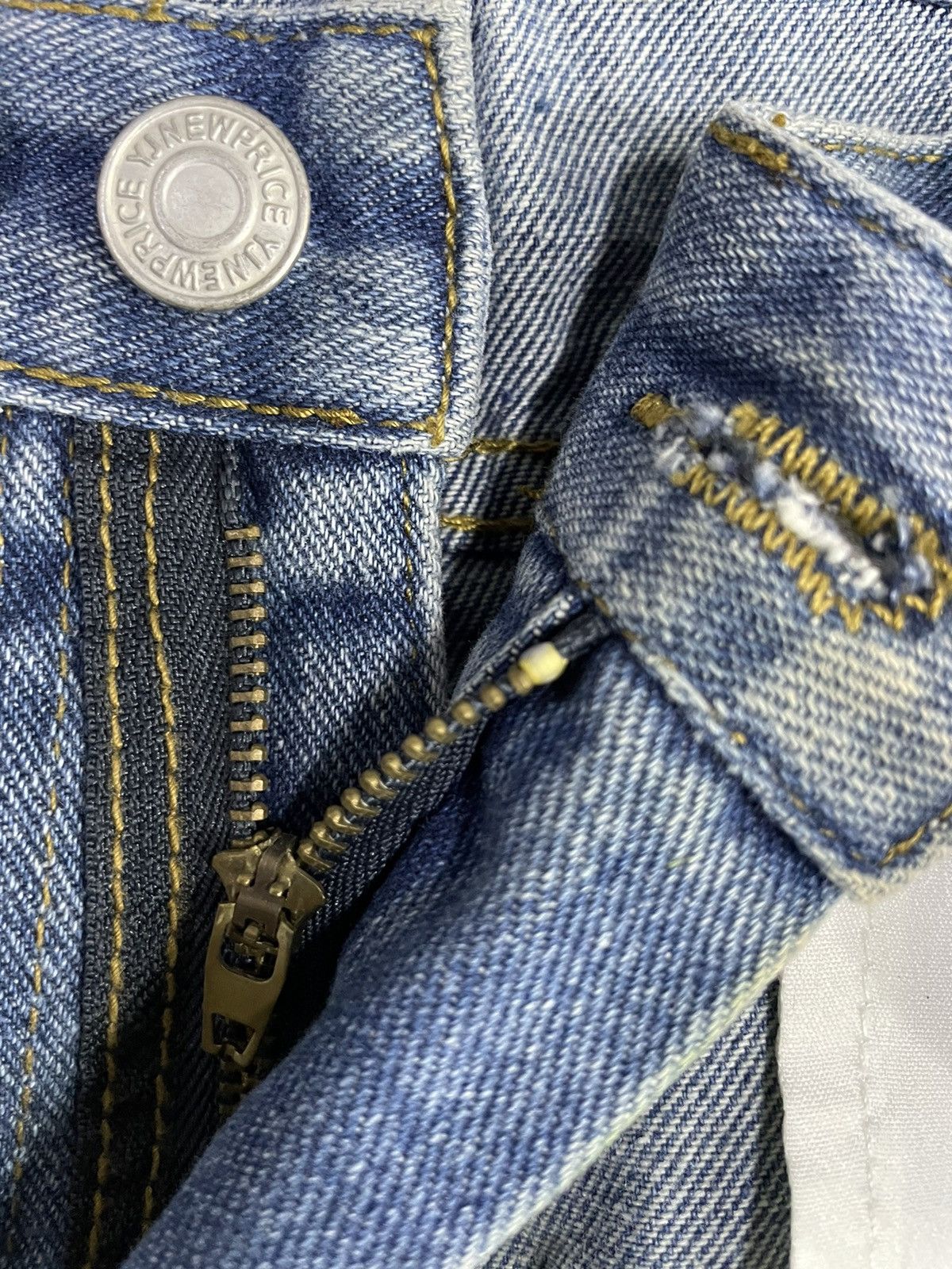 Japanese Brand × Vintage Backup Japan Reversed Style Denim Pants With Leather Belt Size US 27 - 9 Thumbnail