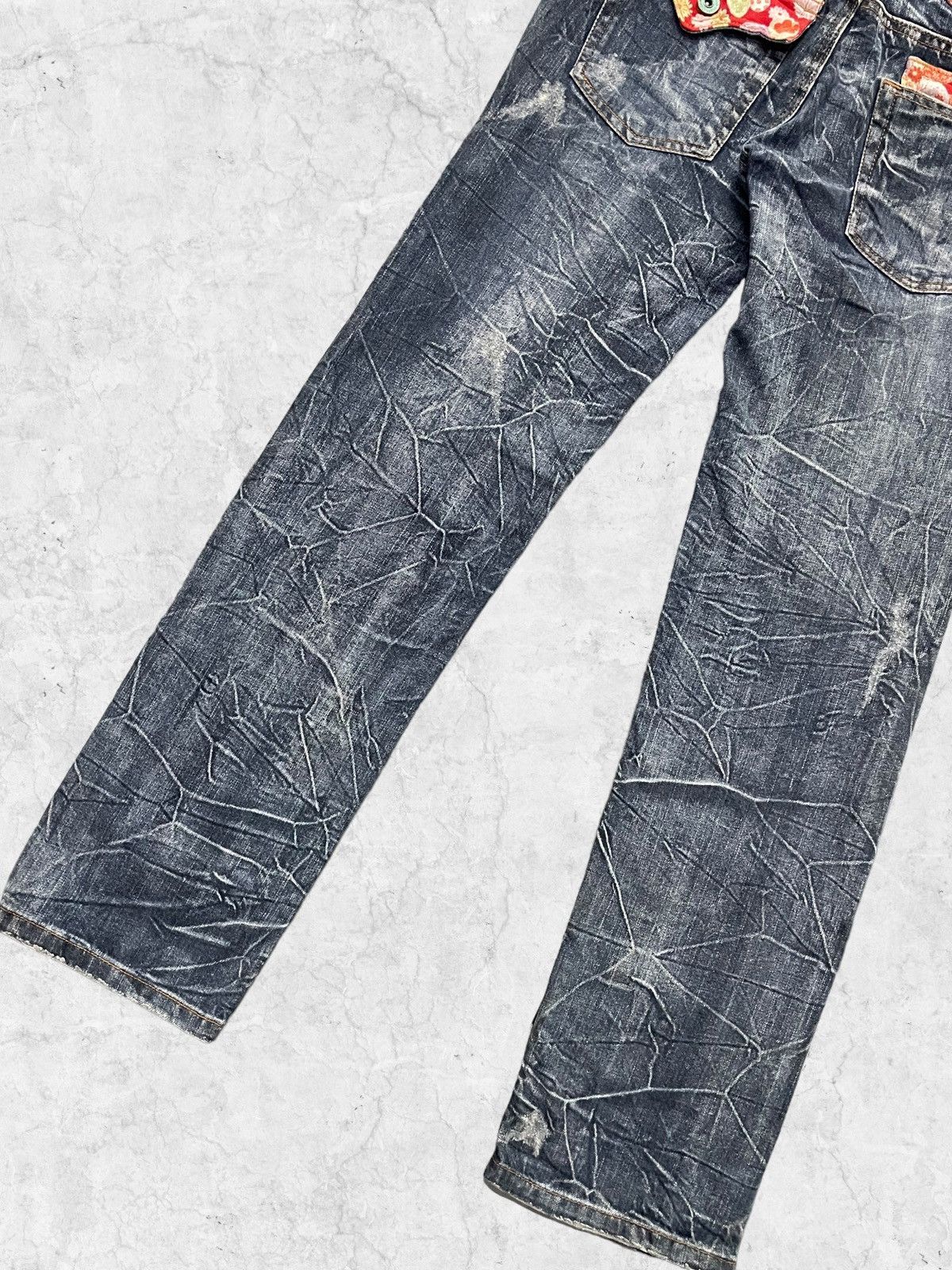 Japanese Brand × Vintage Nylaus Distressed Double Waist Denim With Crazy Double Belt Size US 30 / EU 46 - 13 Thumbnail