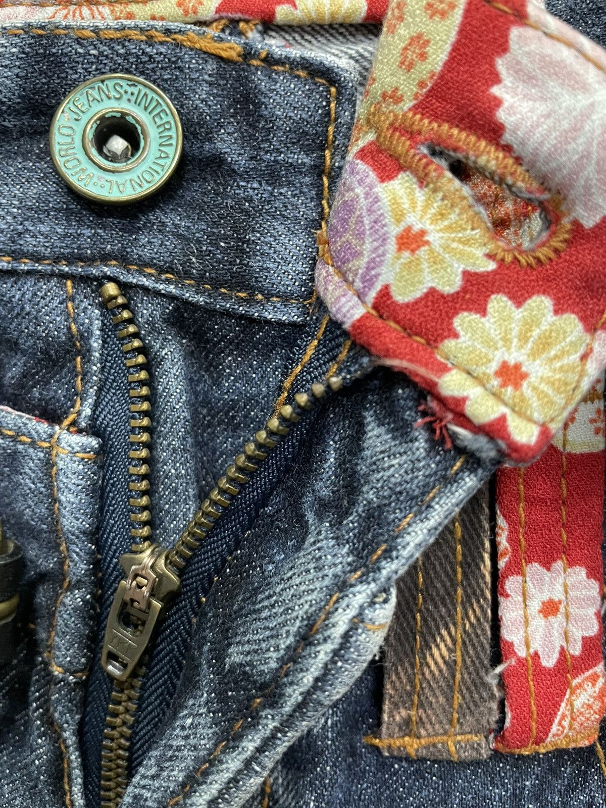 Japanese Brand × Vintage Nylaus Distressed Double Waist Denim With Crazy Double Belt Size US 30 / EU 46 - 8 Thumbnail