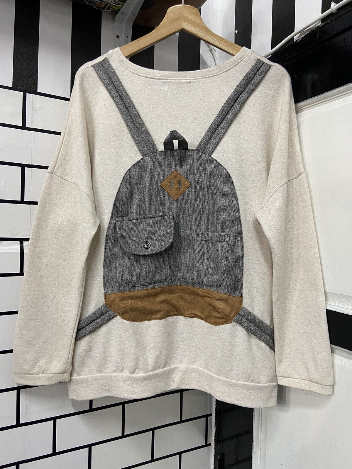 Designer × Japanese Brand × Vintage Vintage Rivet & Surge Patch Backpack Doodle Poems Sweatshirt Size US M / EU 48-50 / 2 - 5 Thumbnail