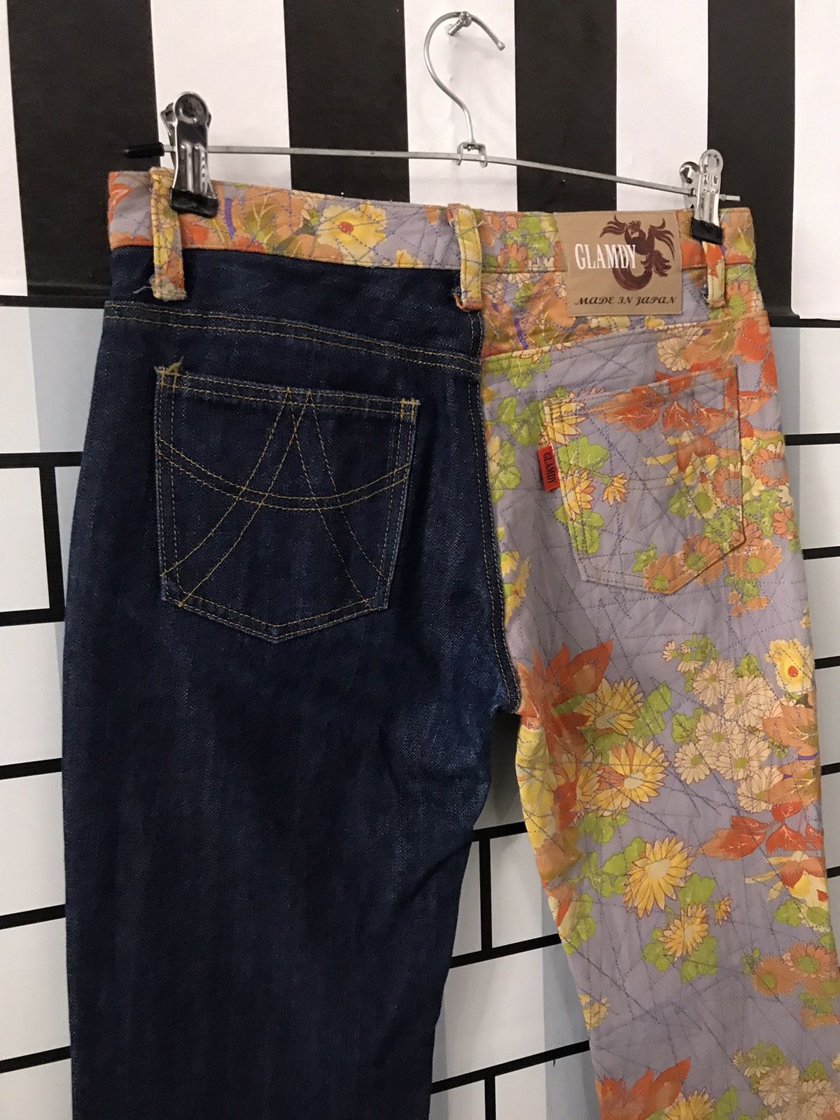 Art Comes First × Japanese Brand Japanese Brand Glamdy Reconstructed Split Flare denim pants Size US 29 - 6 Thumbnail