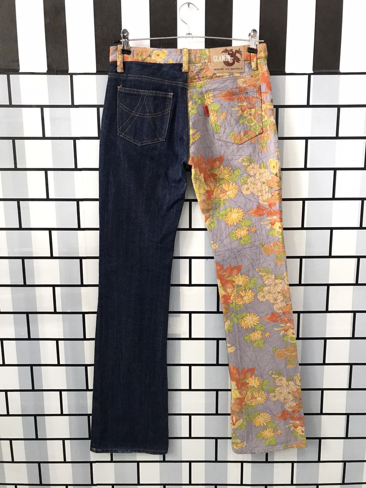 Art Comes First × Japanese Brand Japanese Brand Glamdy Reconstructed Split Flare denim pants Size US 29 - 1 Thumbnail