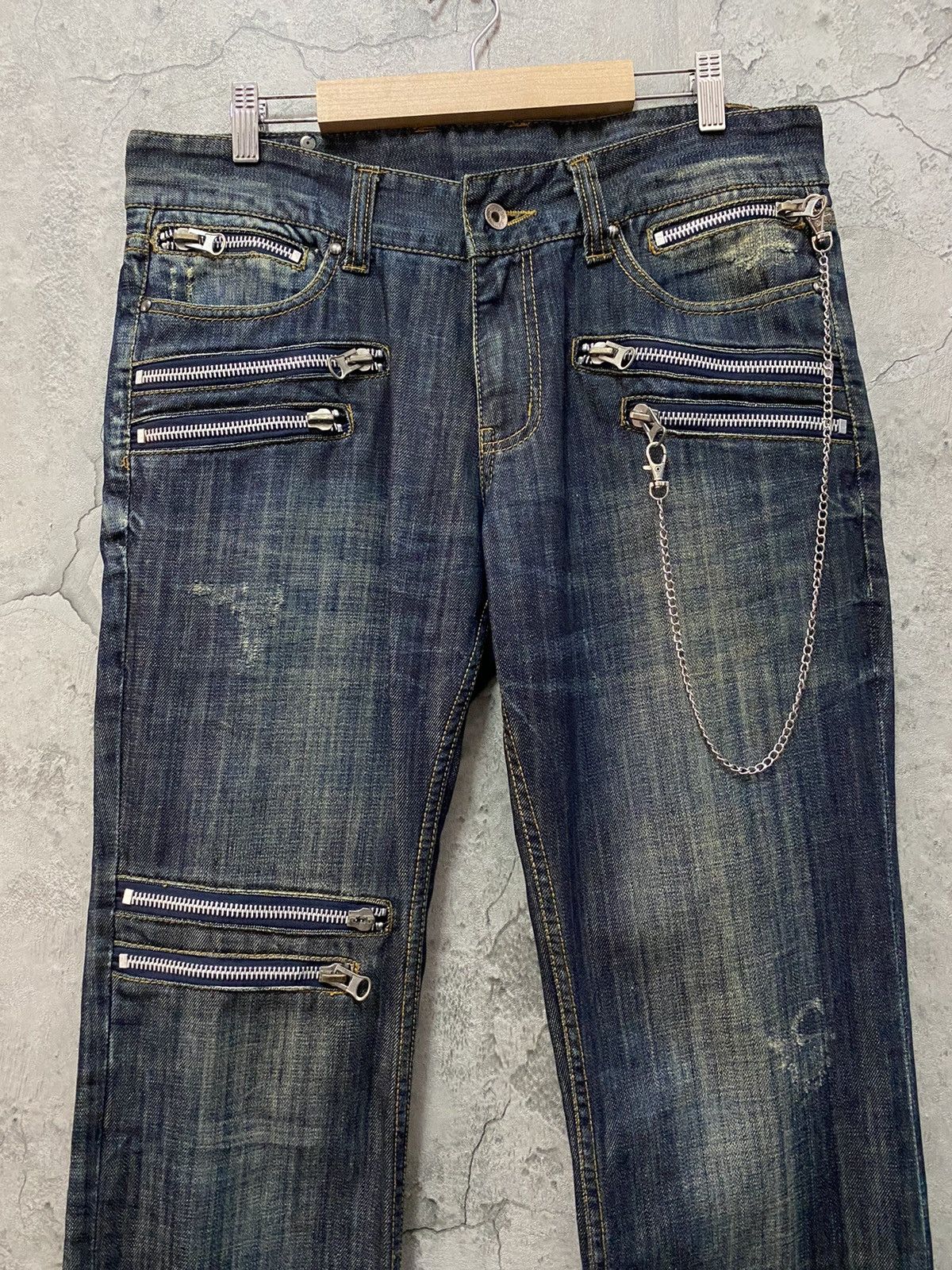 Japanese Brand Vintage Semantic Design Japan Bondage Zipper Denim Pants Size US 34 / EU 50 - 4 Thumbnail