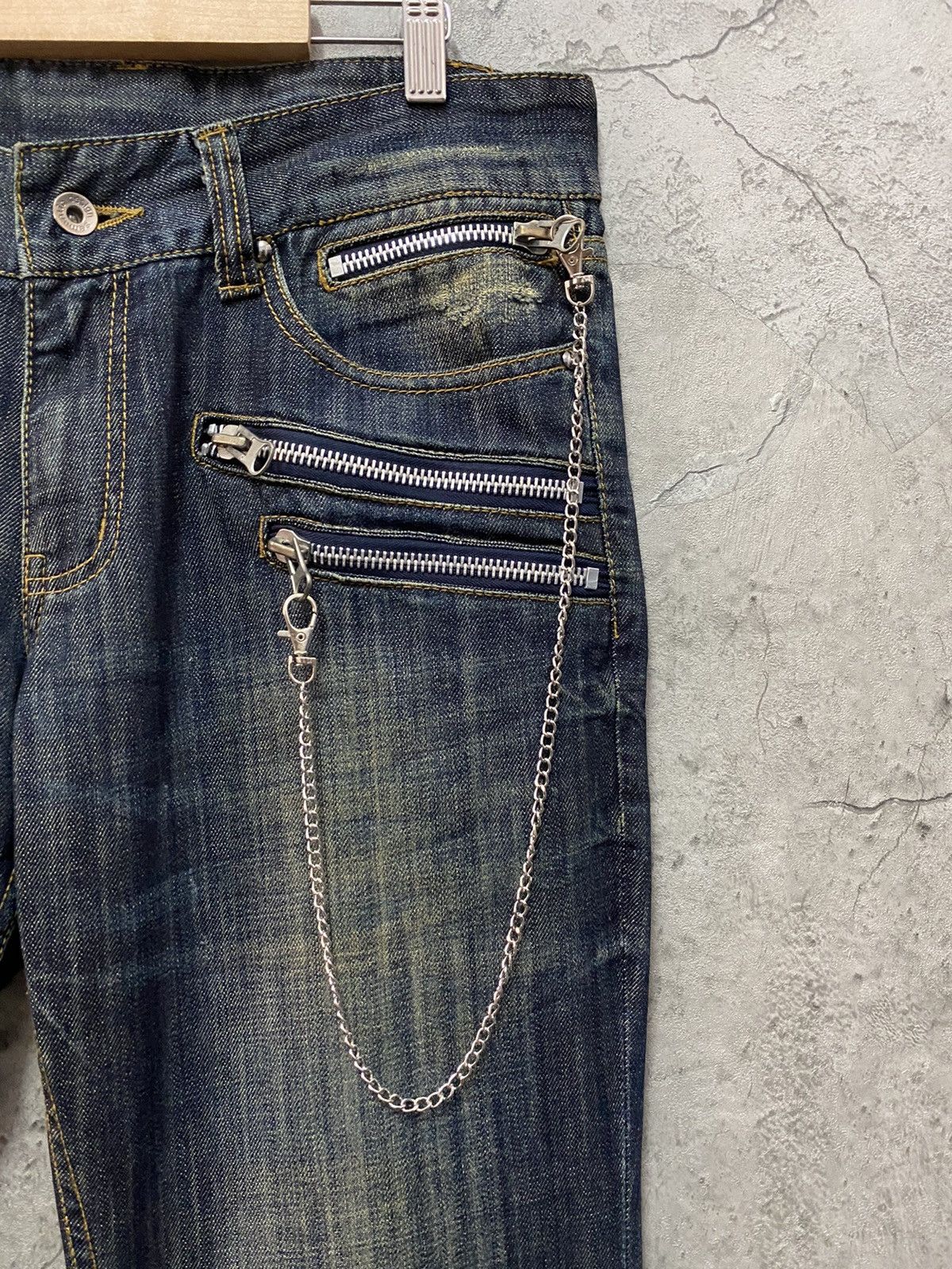Japanese Brand Vintage Semantic Design Japan Bondage Zipper Denim Pants Size US 34 / EU 50 - 7 Thumbnail