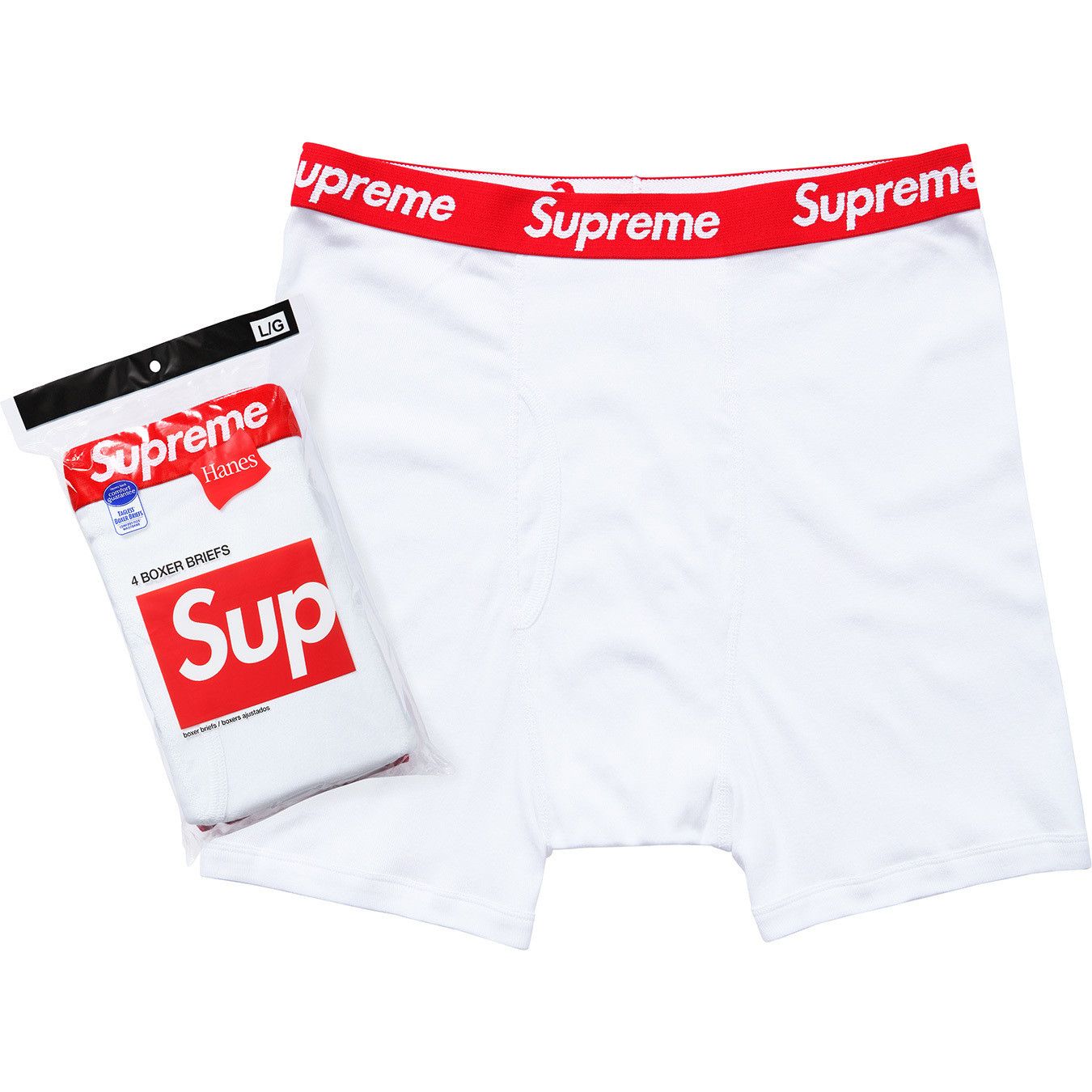 Hanes × Supreme Medium - 4 PACK Supreme Hanes White Boxers Briefs Size 32 - 1 Preview