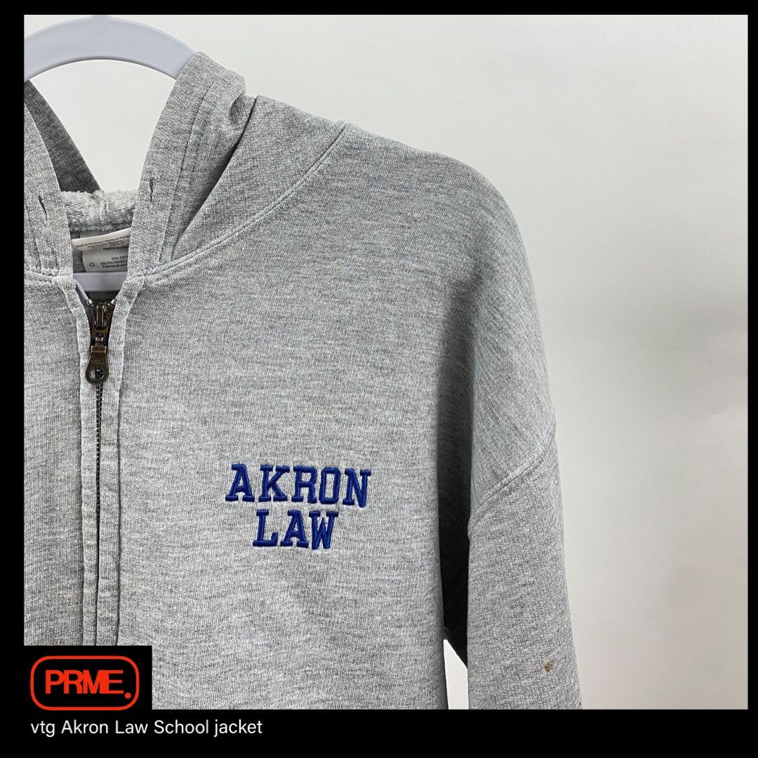 Gildan × Vintage vintage Y2K AKRON LAW SCHOOL college spellout zip-up jacket Size US L / EU 52-54 / 3 - 3 Thumbnail