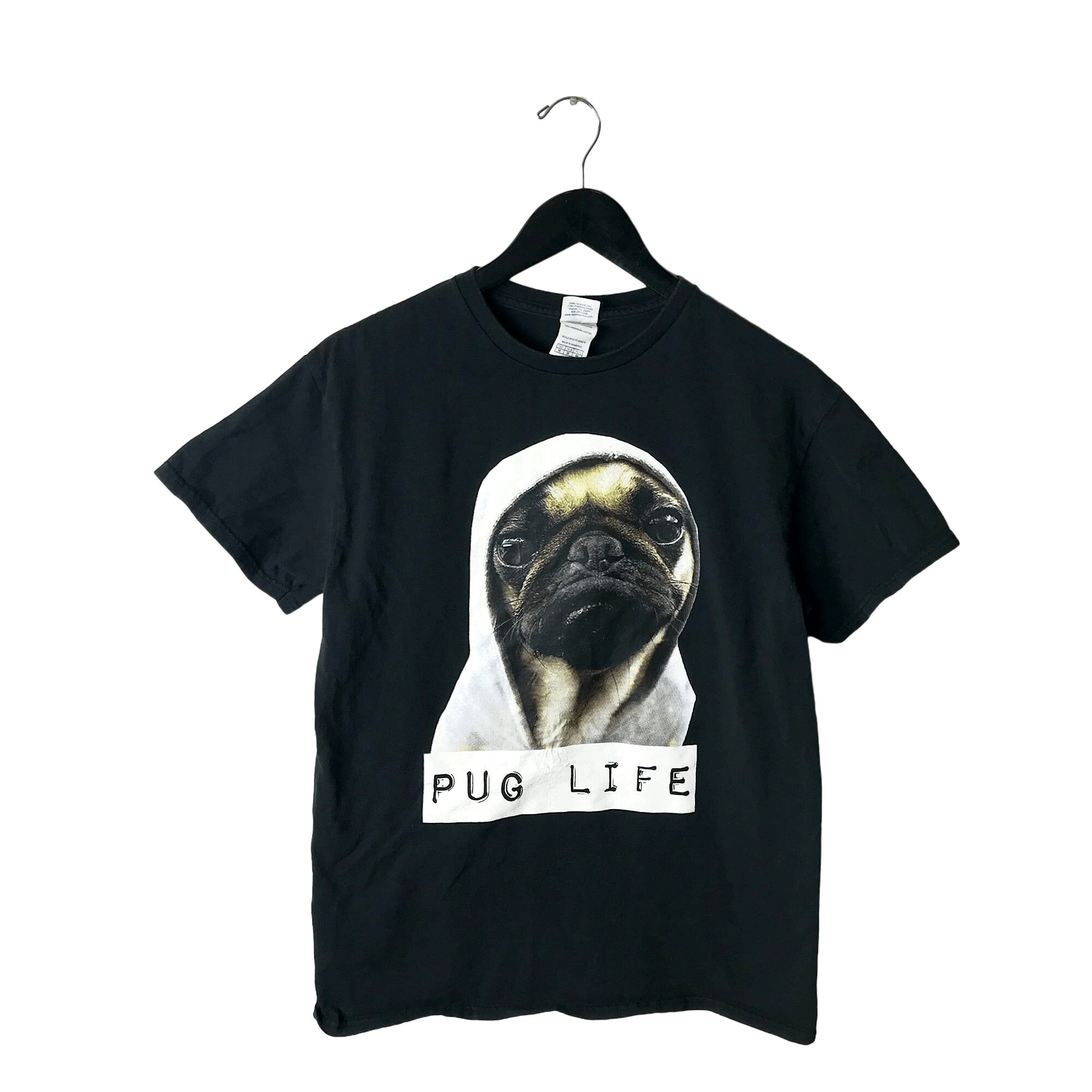 Vintage 00s Vintage Pug Thug Life T Shirt Adult Black M Medium Cute ...