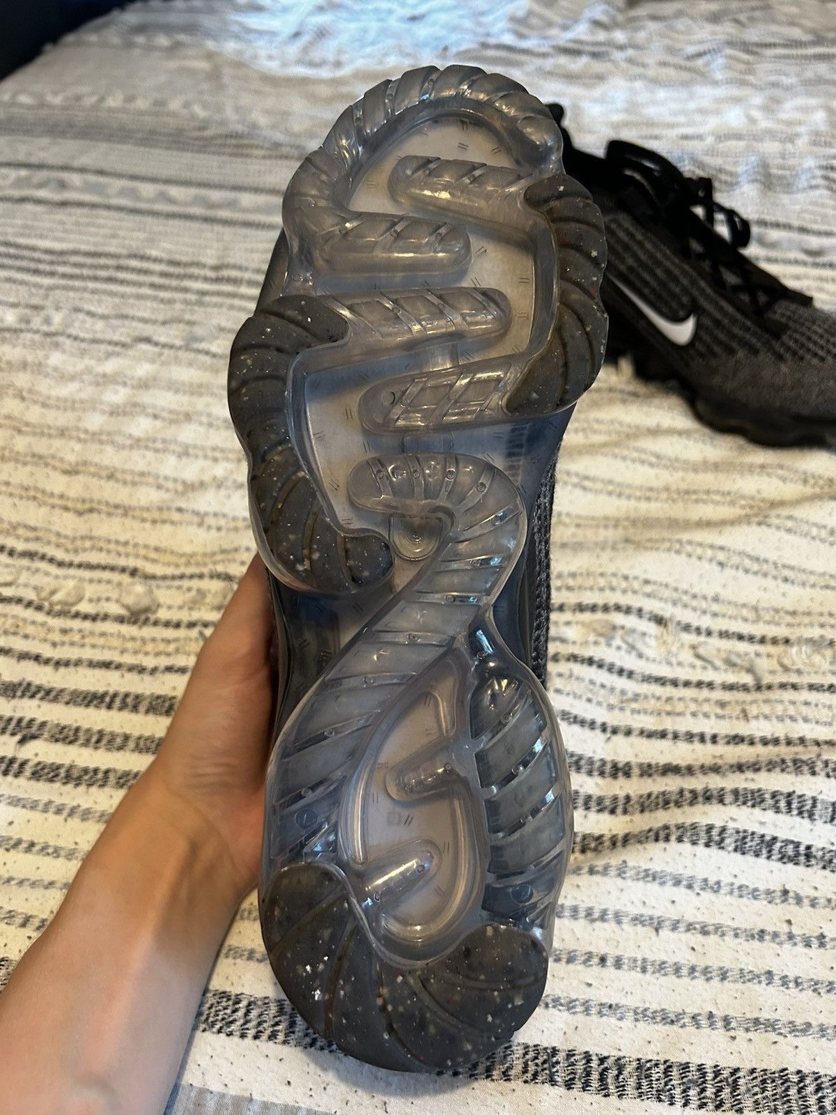 Nike Nike Vapormax 2021 FK Black White Anthracite Size US 7 / EU 40 - 6 Thumbnail