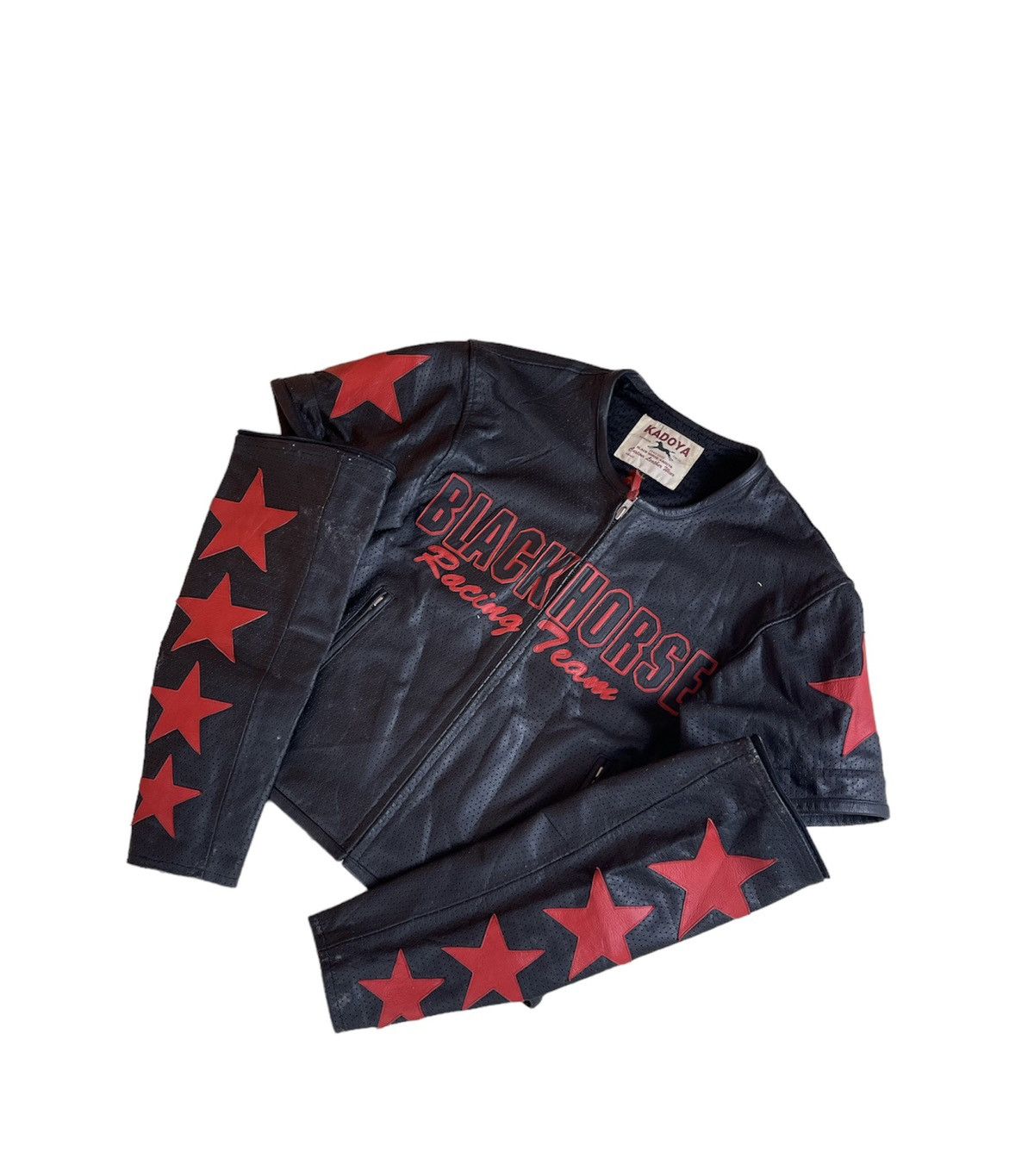 Other 🔥Vintage 90’’s Kadoya “Black Horse” Perforated Biker Jacket Size US M / EU 48-50 / 2 - 3 Thumbnail